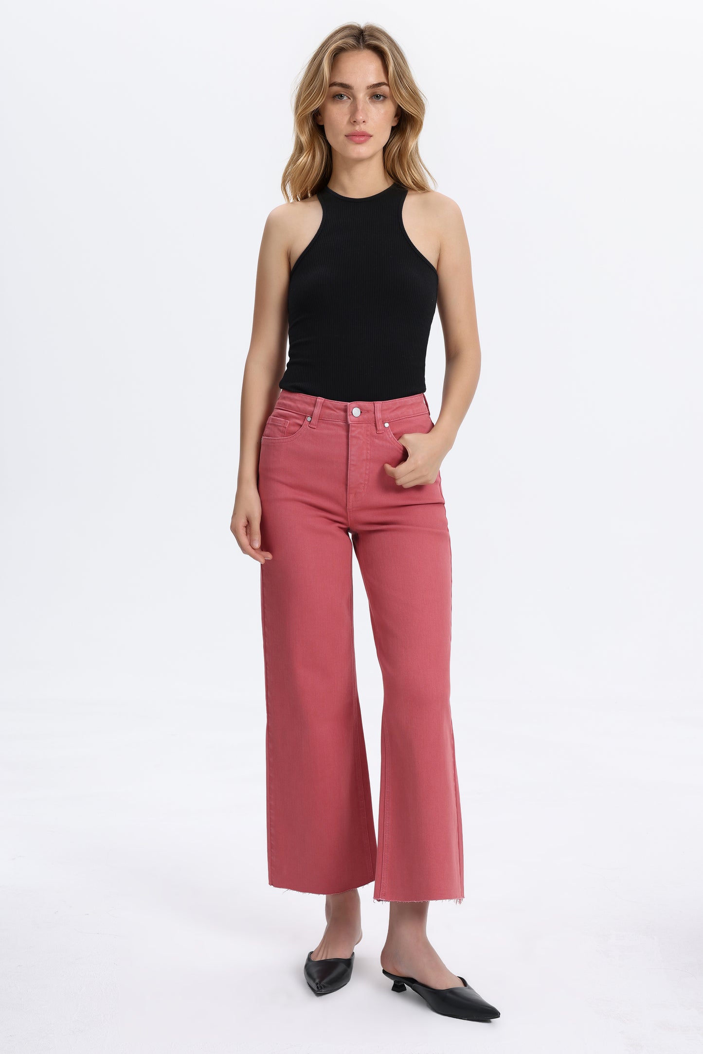 HIGH RISE WIDE LEG BYW8015 MAROON