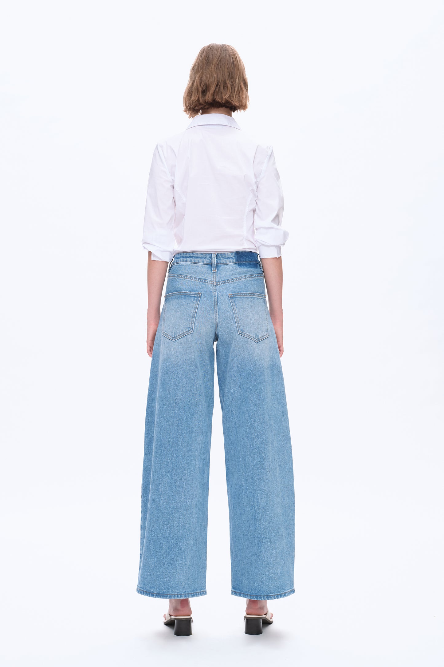 DAISY HIGH RISE WIDE LEG DENIM JEANS BYW8155 (BYGG008) LIGHT BLUE