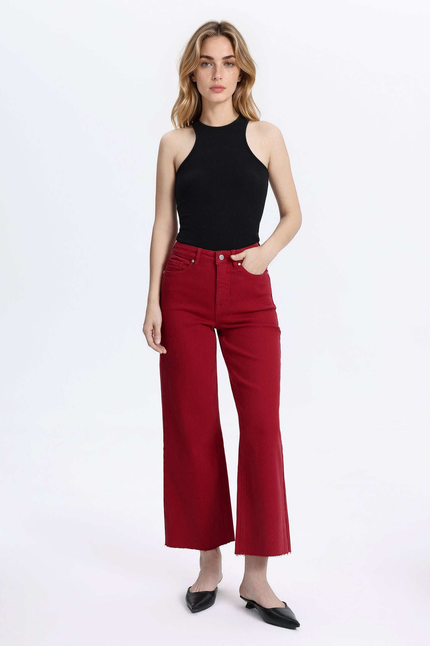HIGH RISE WIDE LEG BYW8015 RED