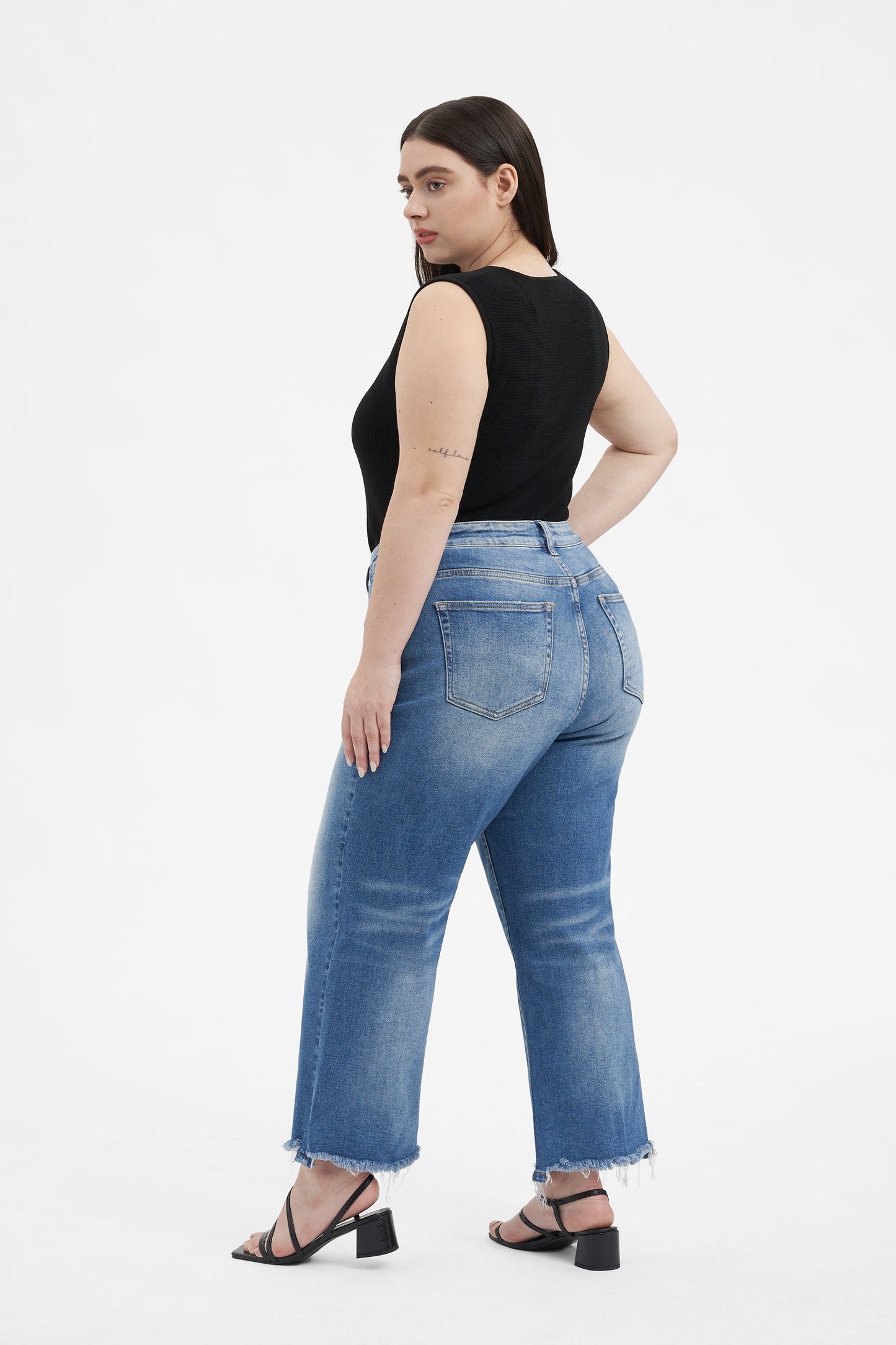 MARY HIGH RISE STRAIGHT CROPPED JEANS BYT5186-P (BYHE163-P) VIRGO PLUS SIZE