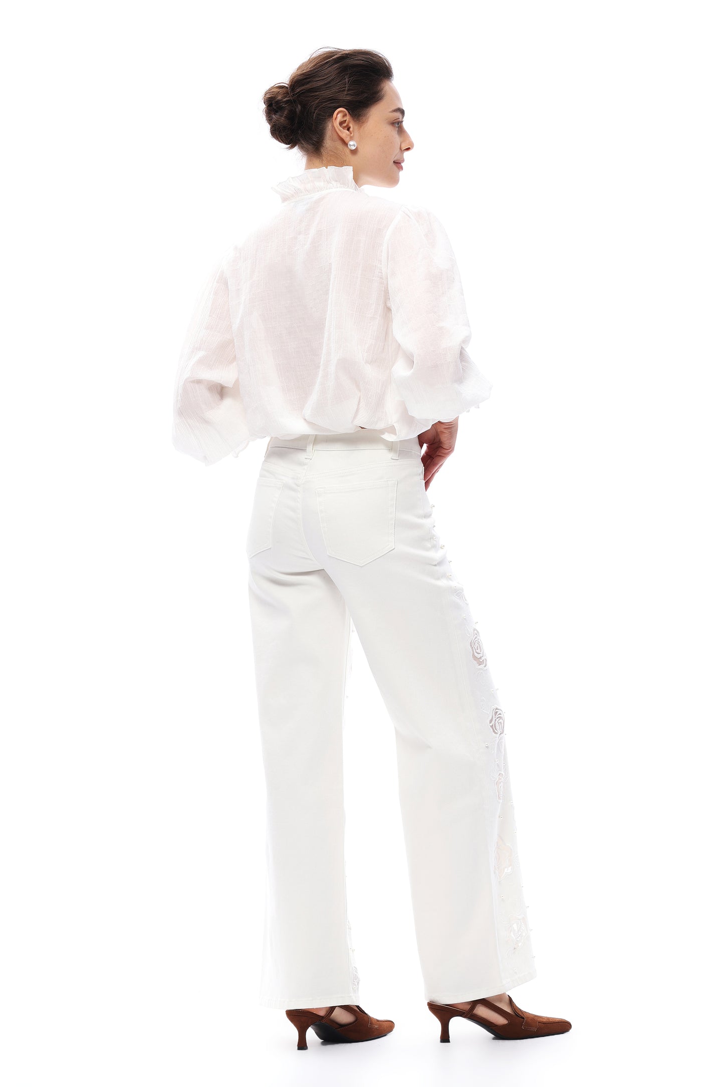 MID RISE WIDE LEG BYW8304 WHITE