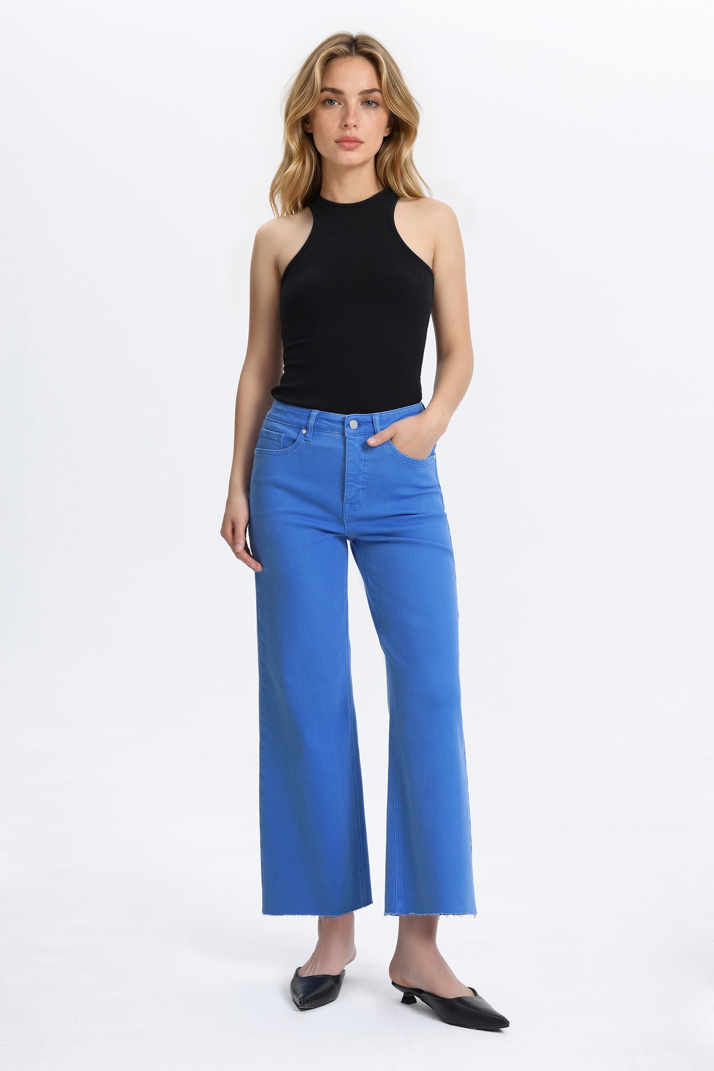 HIGH RISE WIDE LEG BYW8015 BLUE