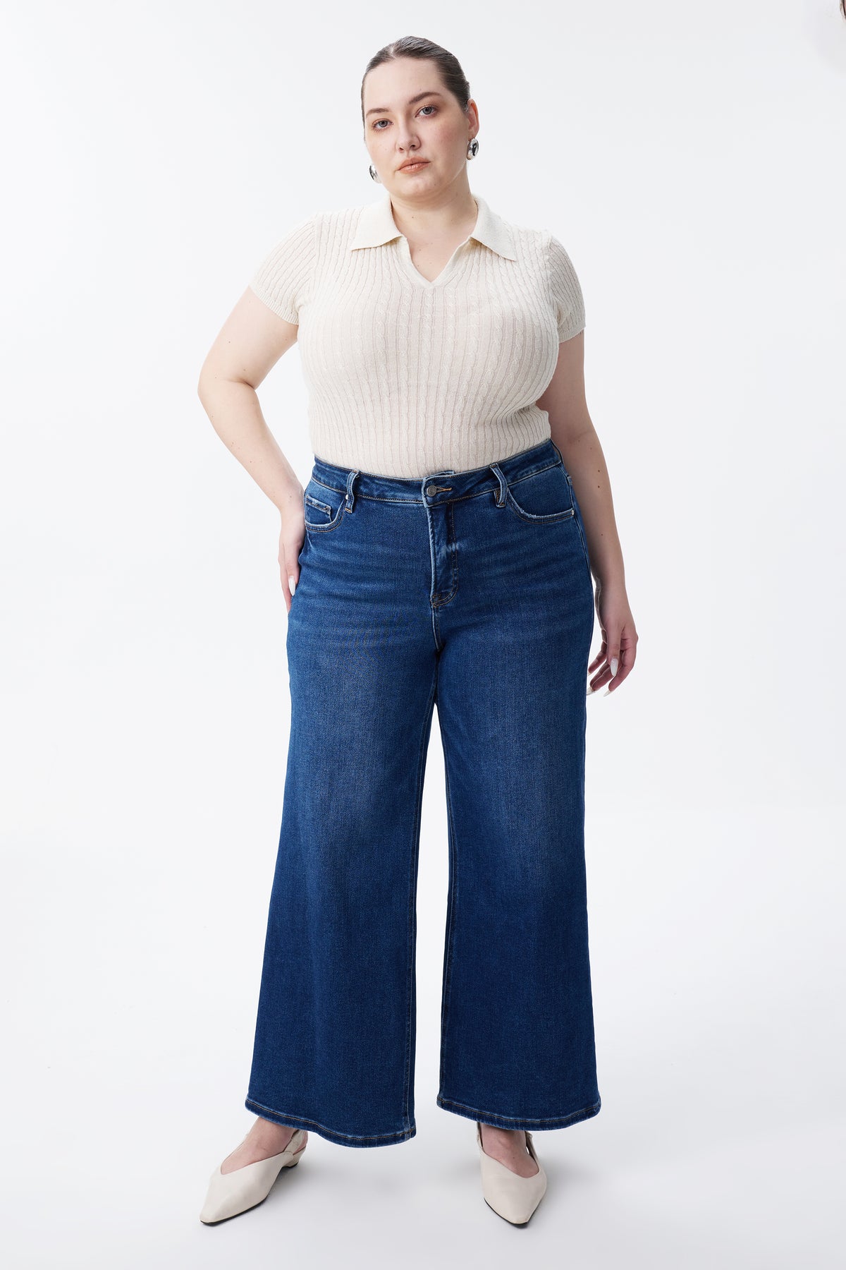 PLUS LISA MID RISE WIDE LEG