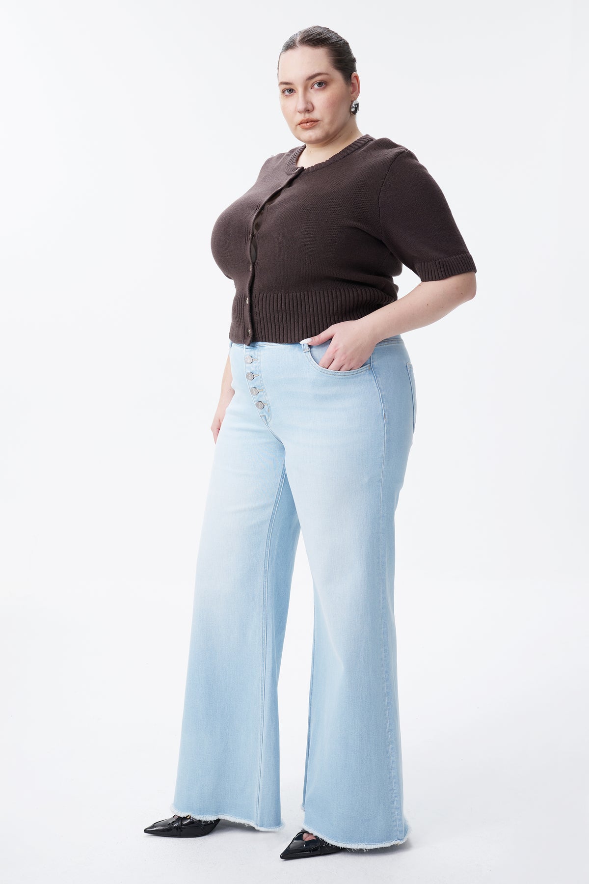 PLUS MID RISE WIDE LEG