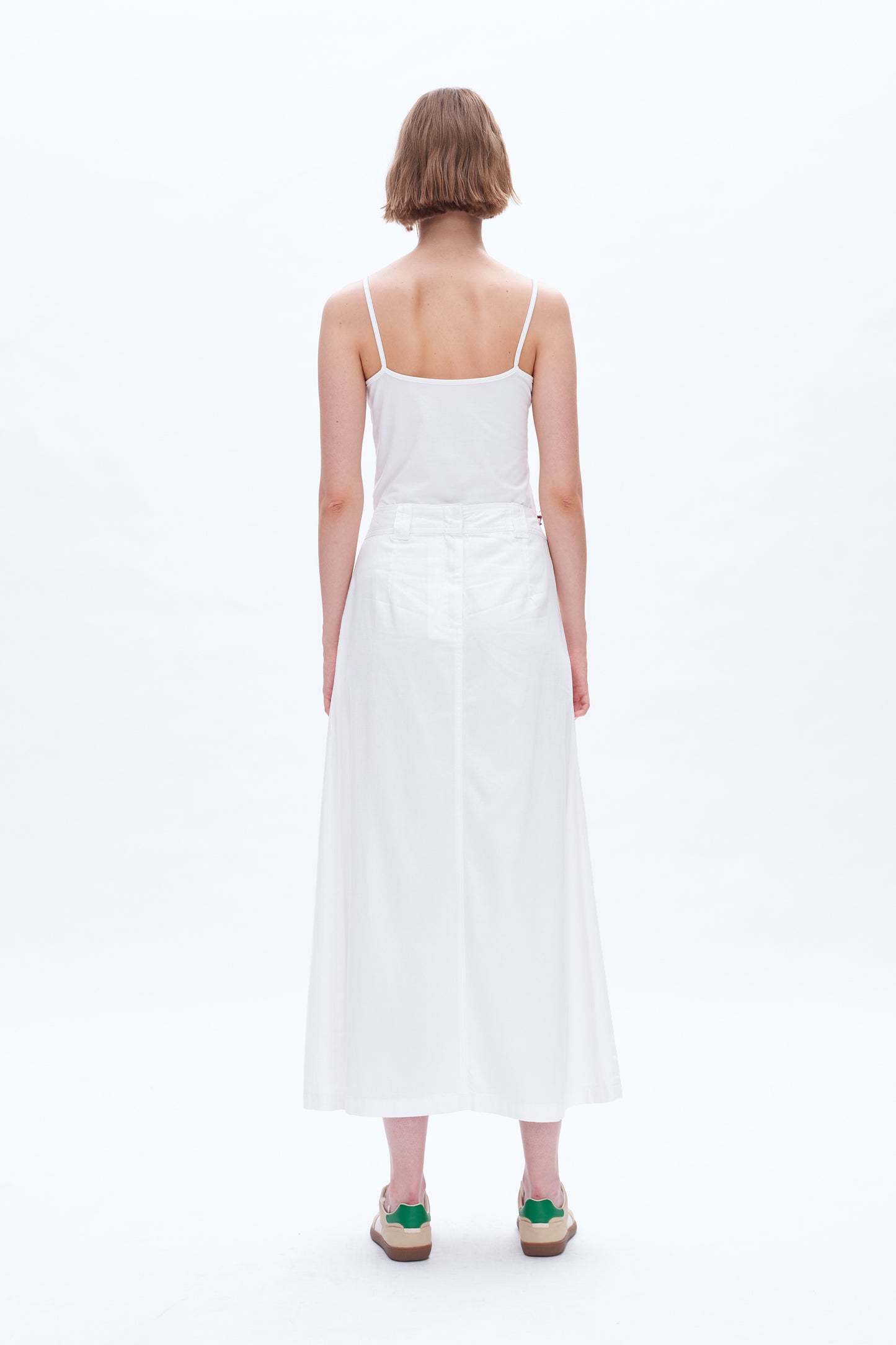 SHANNON MID RISE PLEATED LONG SKIRT BYK7046 (BYMJ124) WHITE