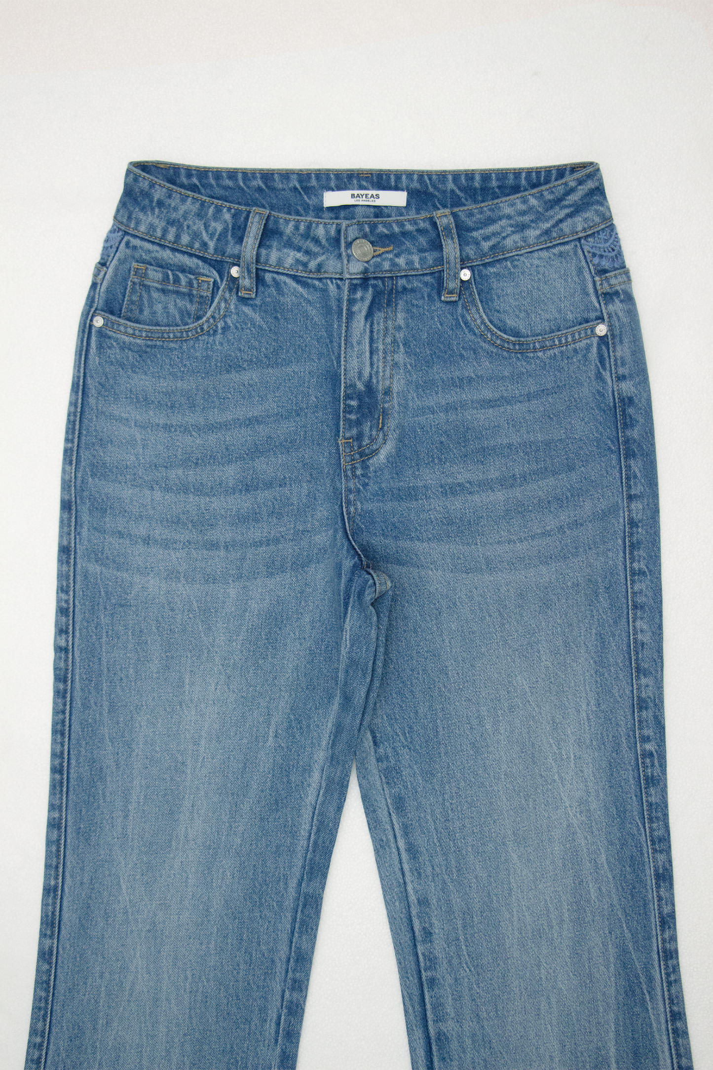 MID RISE FLARE LEG DENIM JEANS BYF1198 (BYWR004) MEDIUM BLUE