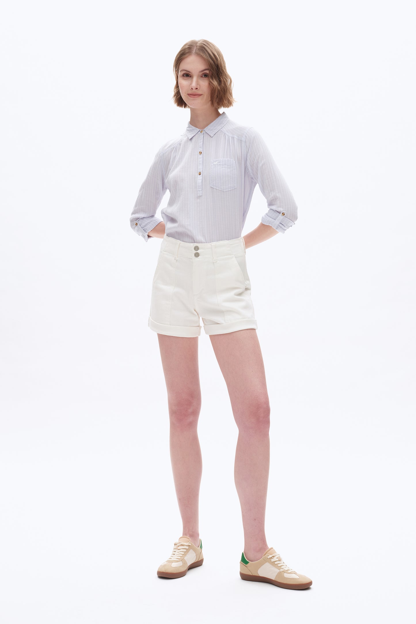 HIGH RISE SHORT PANTS BYH6129 (BYHE328) WHITE