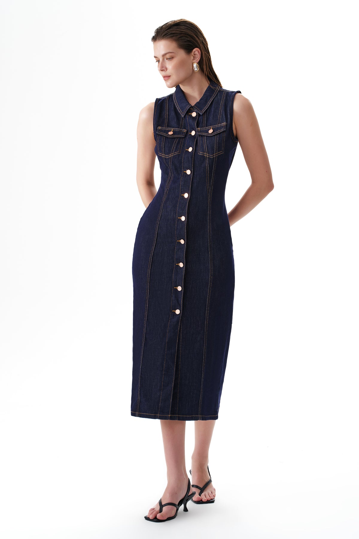 JULIA CARDIGAN DENIM DRESS