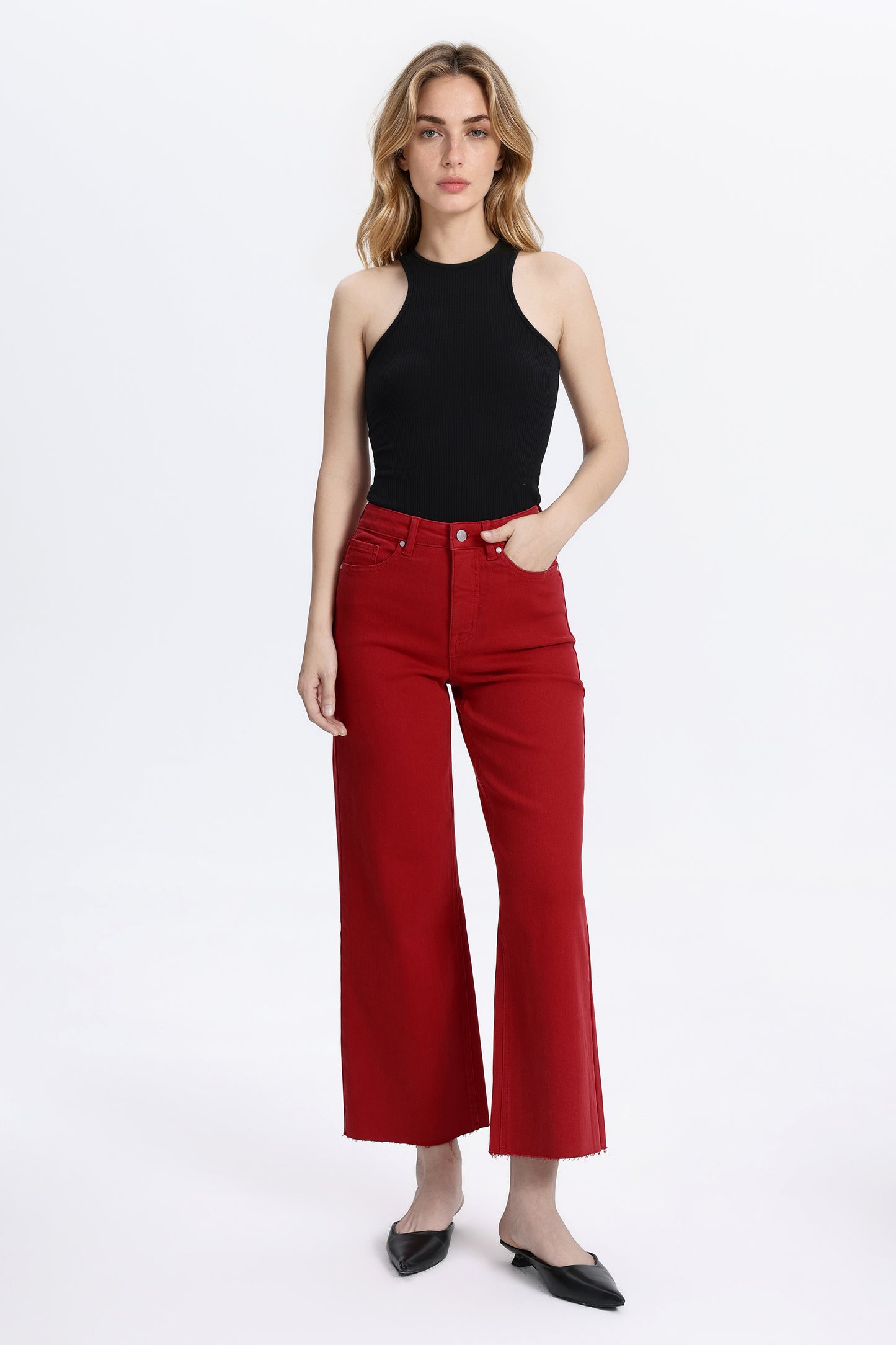HIGH RISE WIDE LEG BYW8015 RED