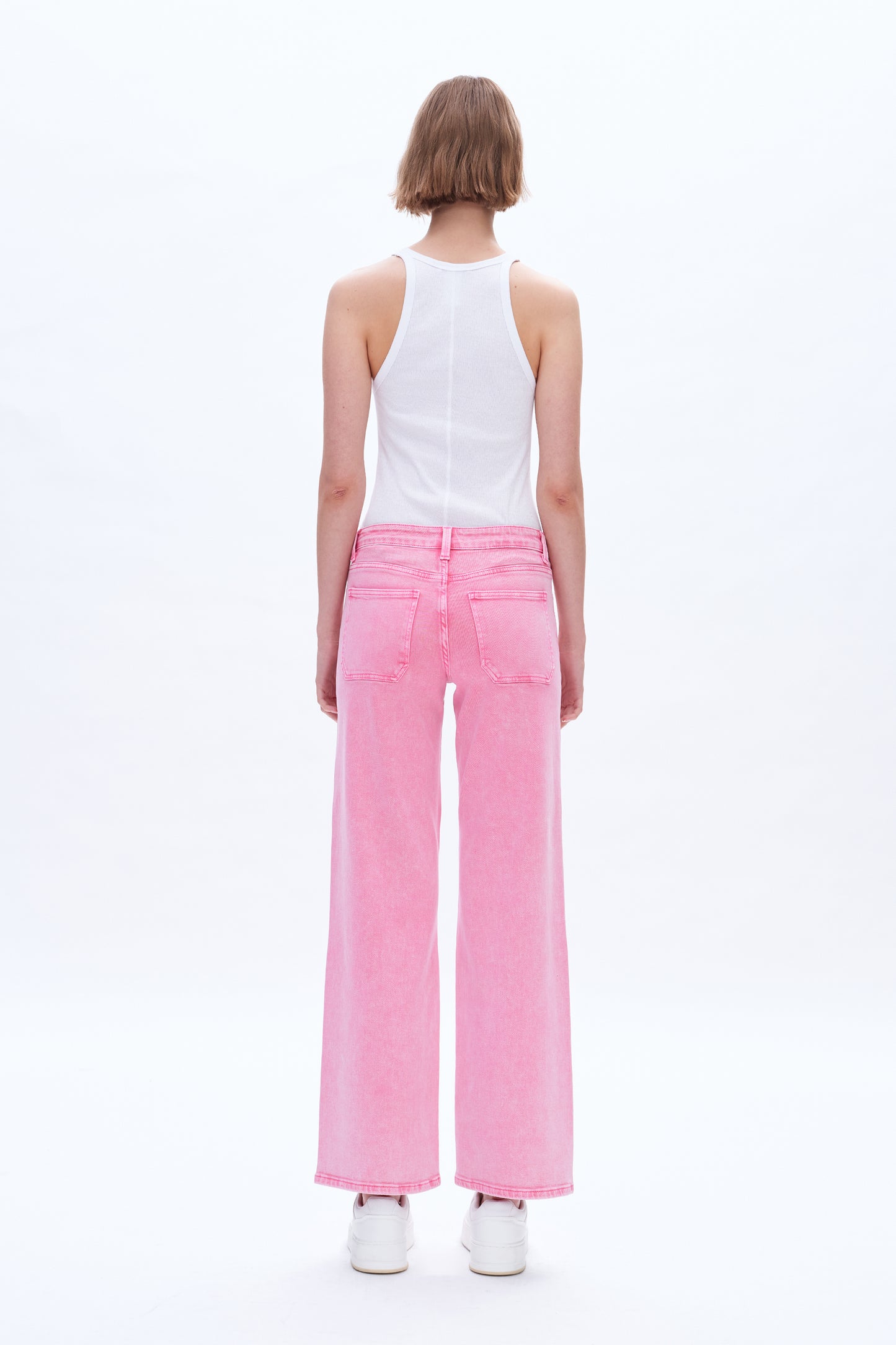 JUDY MID RISE WIDE LEG PANTS BYW8160 (BYMJ038) PINK