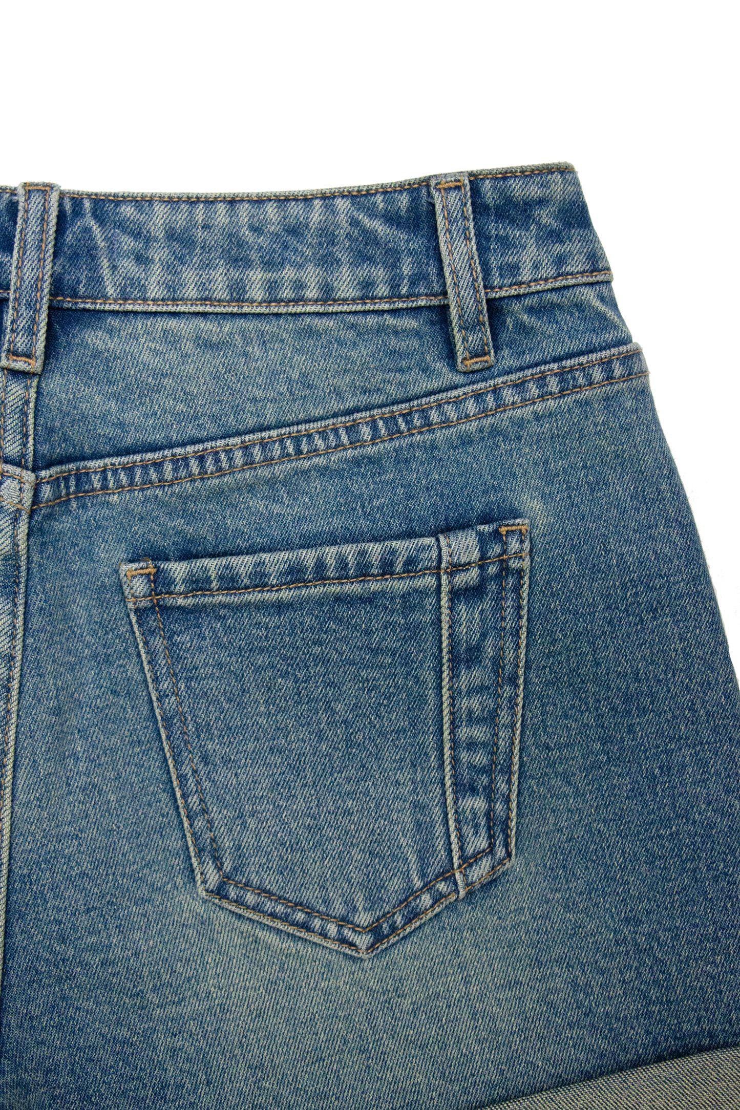 MID RISE DENIM SHORTS BYH6137 (DJFQW027) MEDIUM BLUE