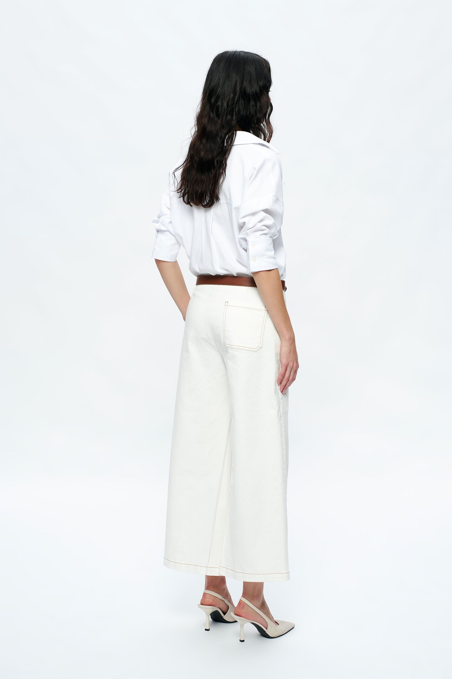 TIMOTHY LOW RISE RELAX WIDE LEG TROUSERS BYMD001 (BYMJ120) CREAM