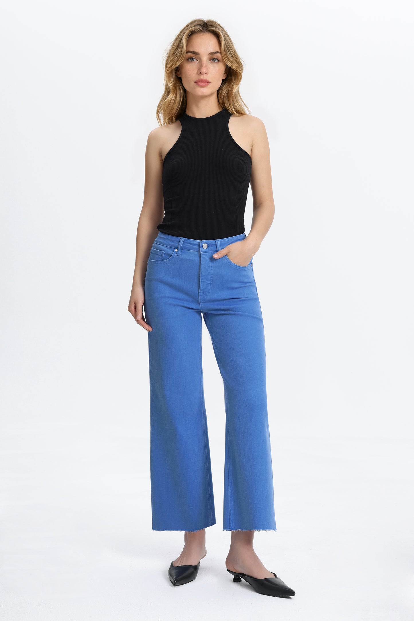 HIGH RISE WIDE LEG BYW8015 BLUE
