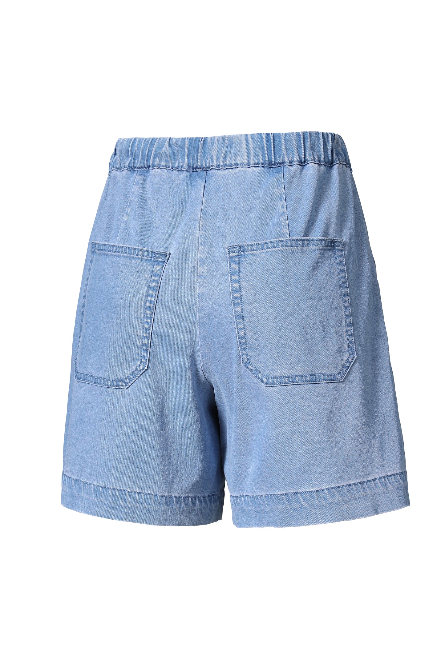 HIGH RISE RELAX DRAWSTRING DENIM SHORTS BYH6111 (BYMJ190) LIGHT BLUE