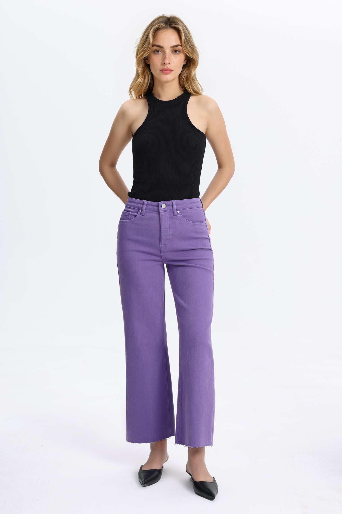 HIGH RISE WIDE LEG BYW8015 LAVENDER