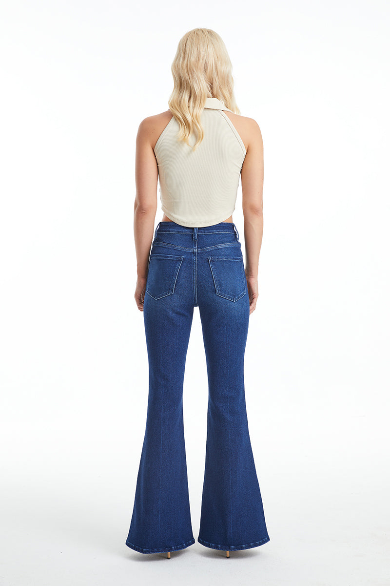 HIGH RISE FLARE JEANS BYF1115 (BYHE005) DARK BLUE