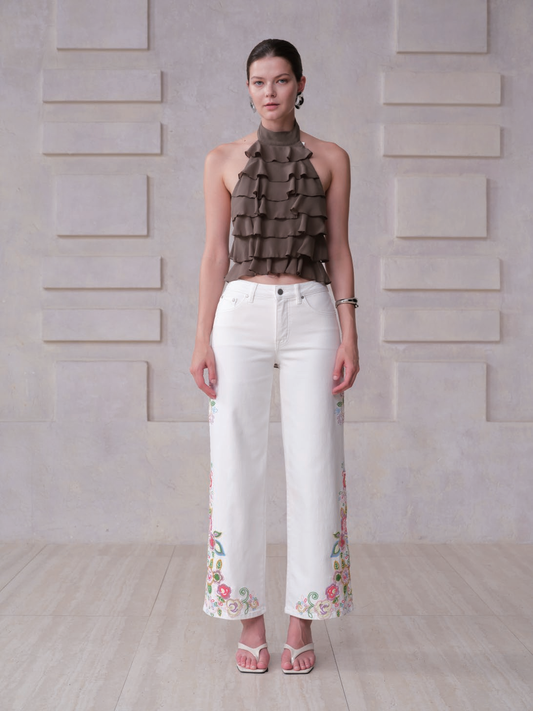NEW YORK M-HIGH RISE WIDE LEG FULL PANTS BYW8446