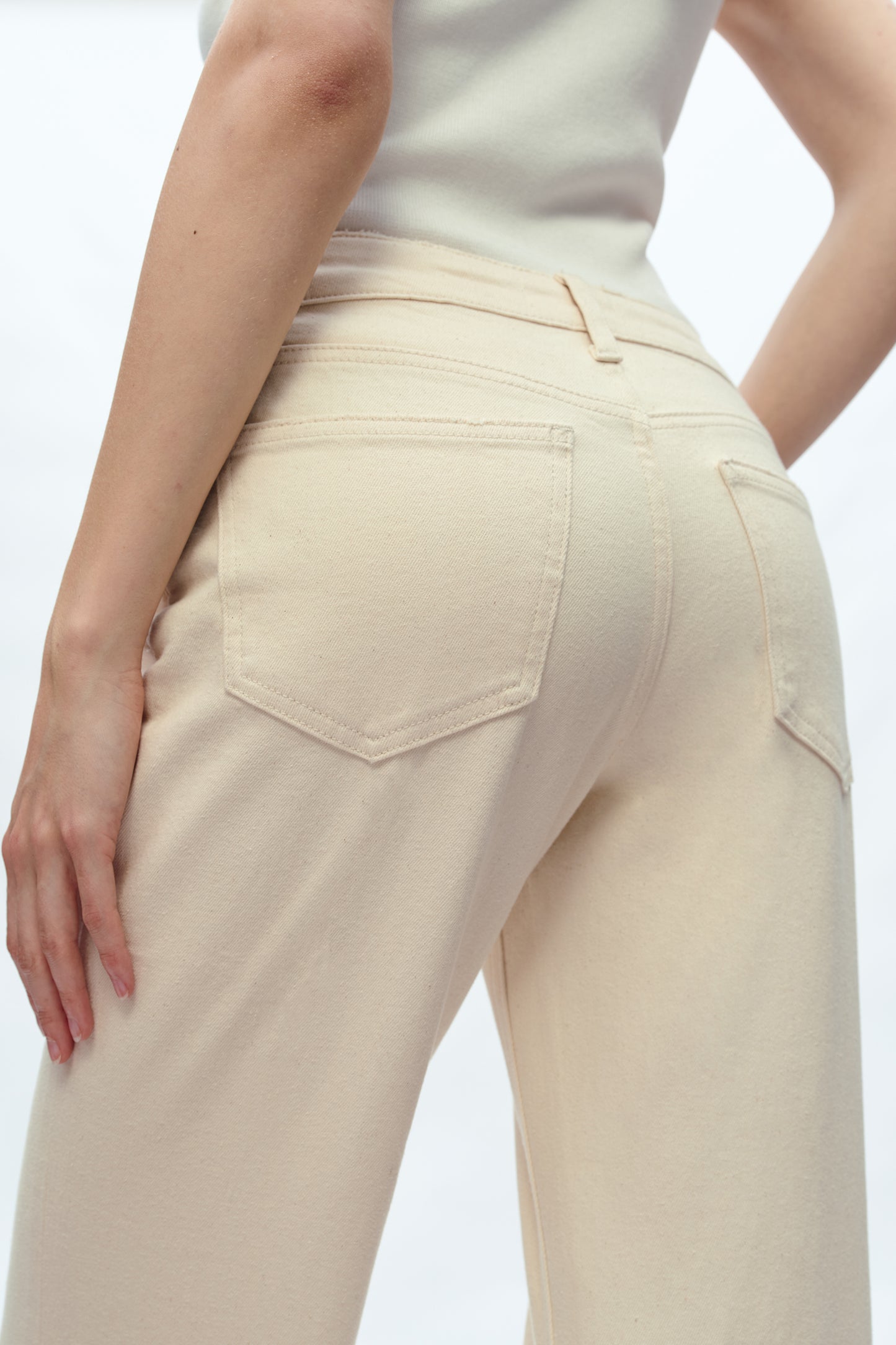 MID RISE STRAIGHT PANTS BYT5156 NATURAL