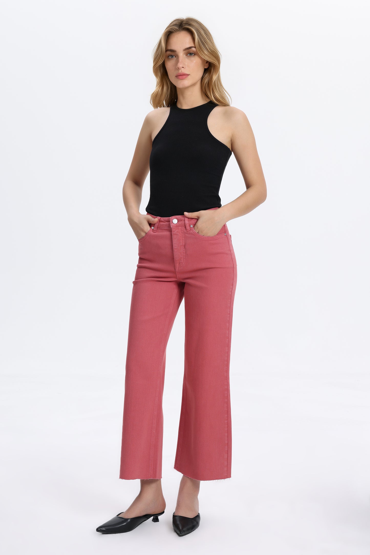 HIGH RISE WIDE LEG BYW8015 MAROON