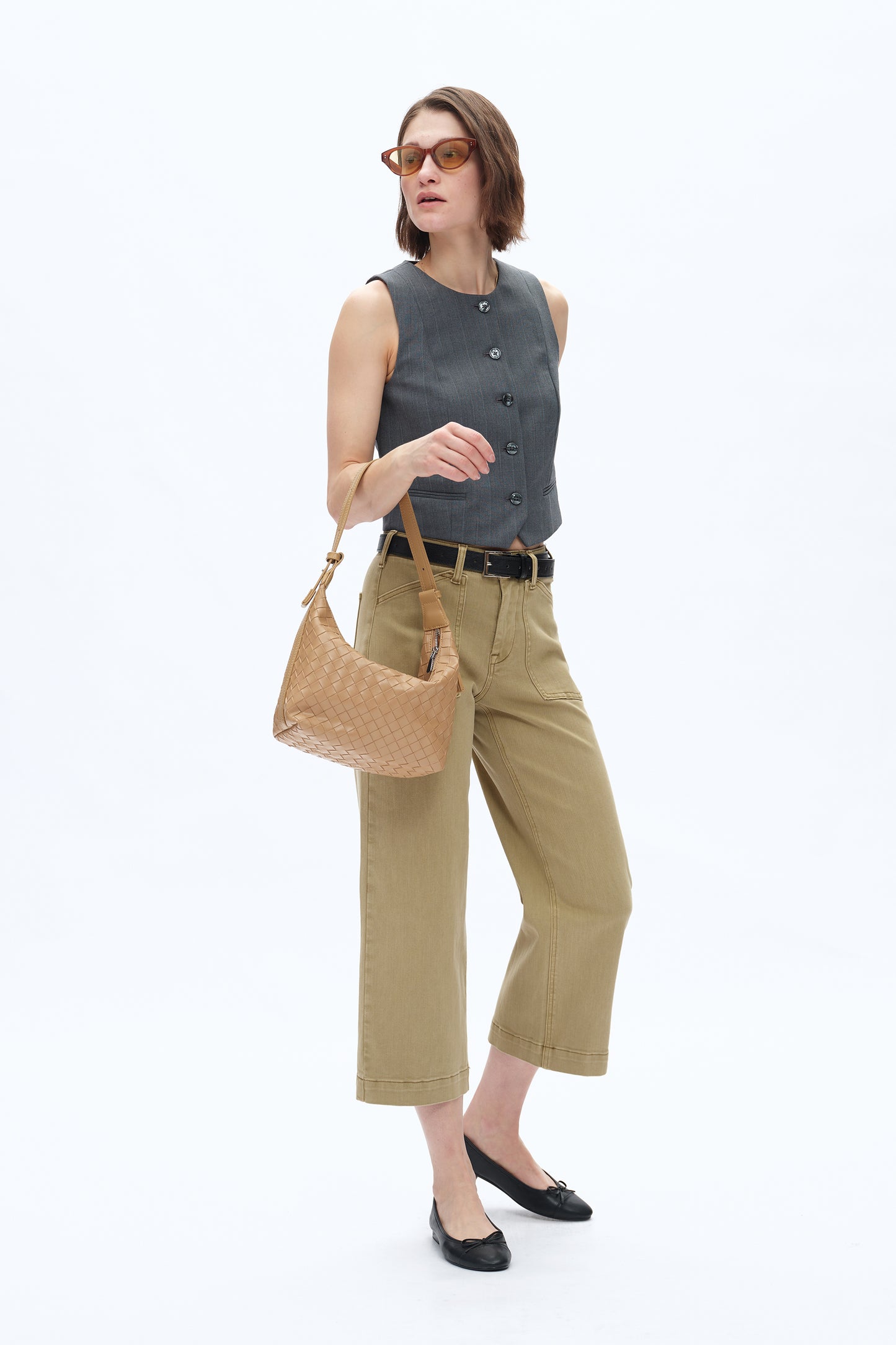 MID RISE WIDE LEG PANTS BYW8226 (BYHE343) OLIVE