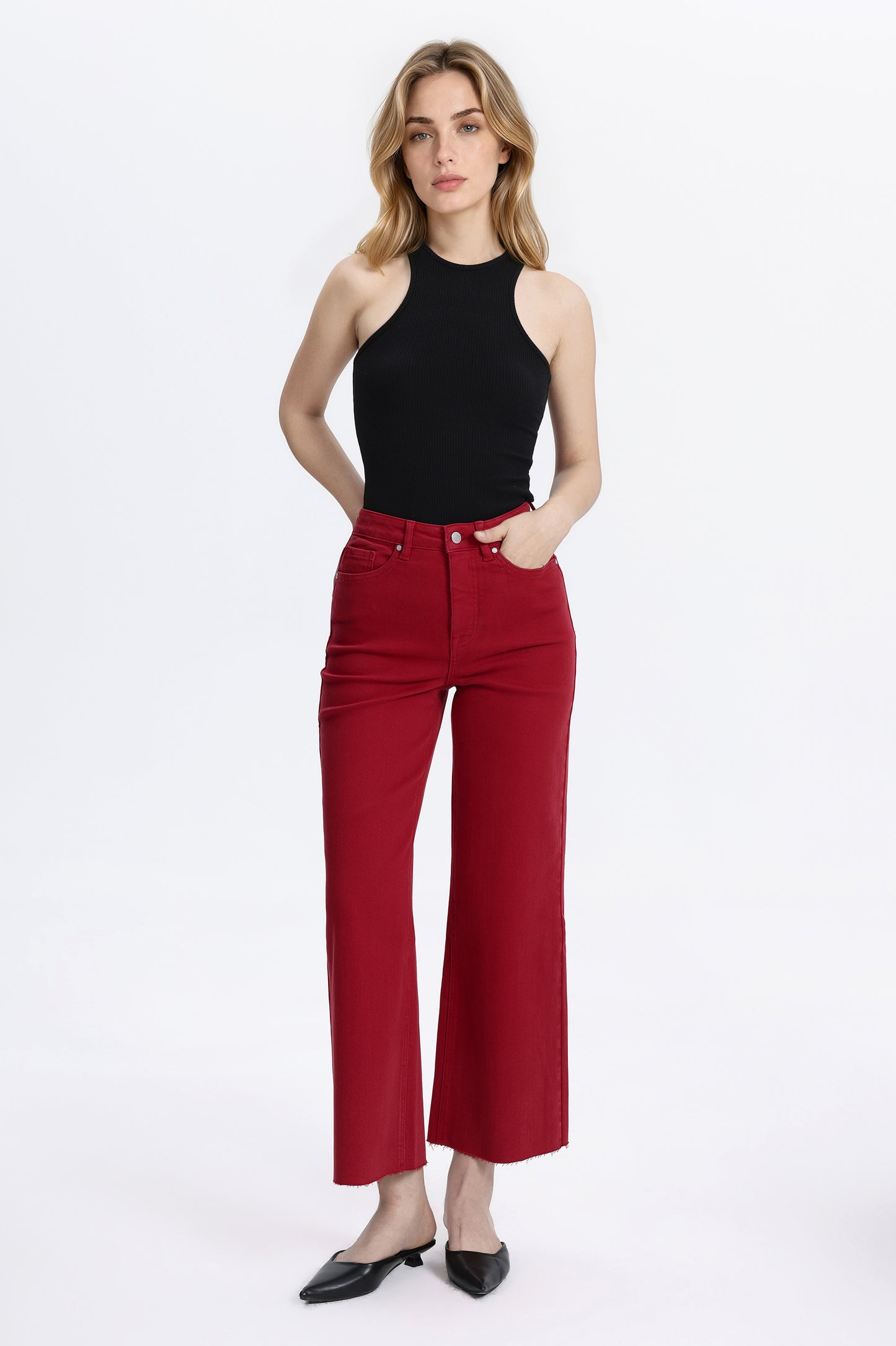 HIGH RISE WIDE LEG BYW8015 RED