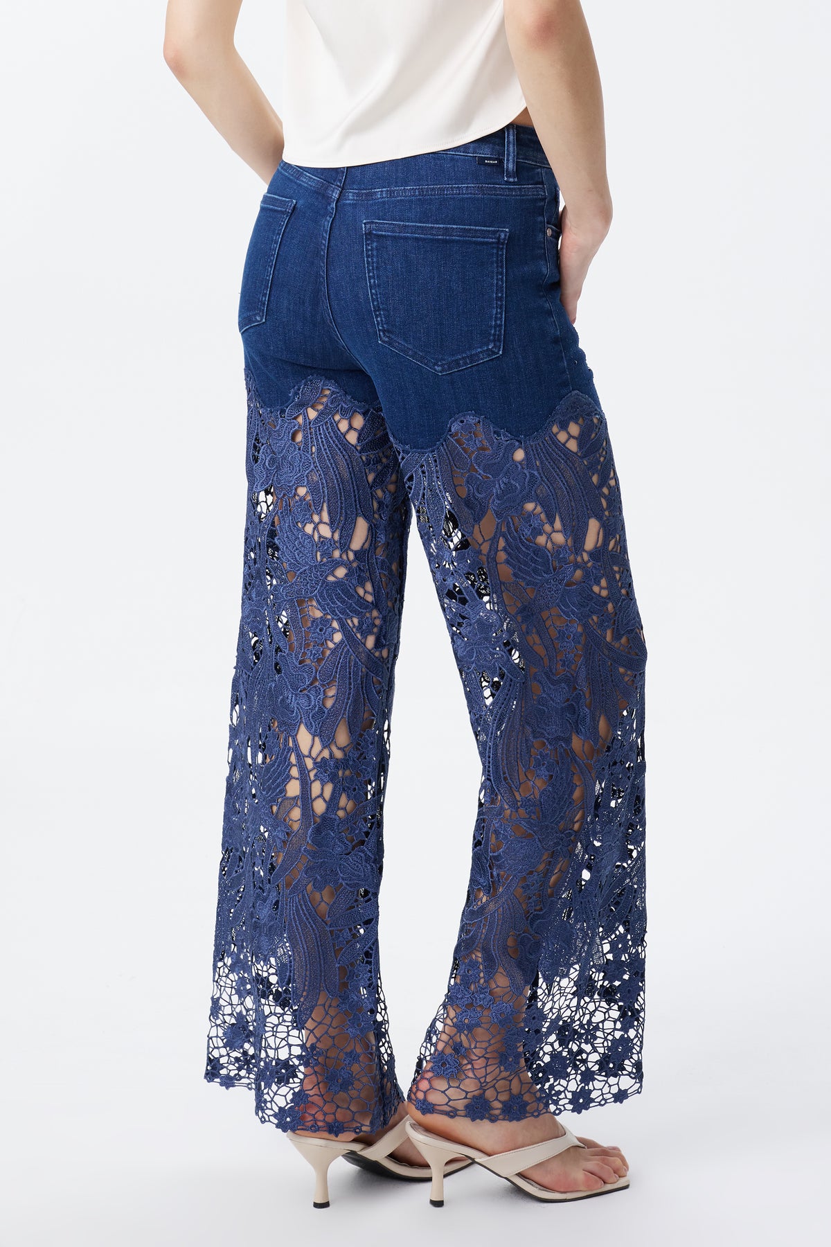 HIGH RISE LACE PANTS WITH RHINESTONE