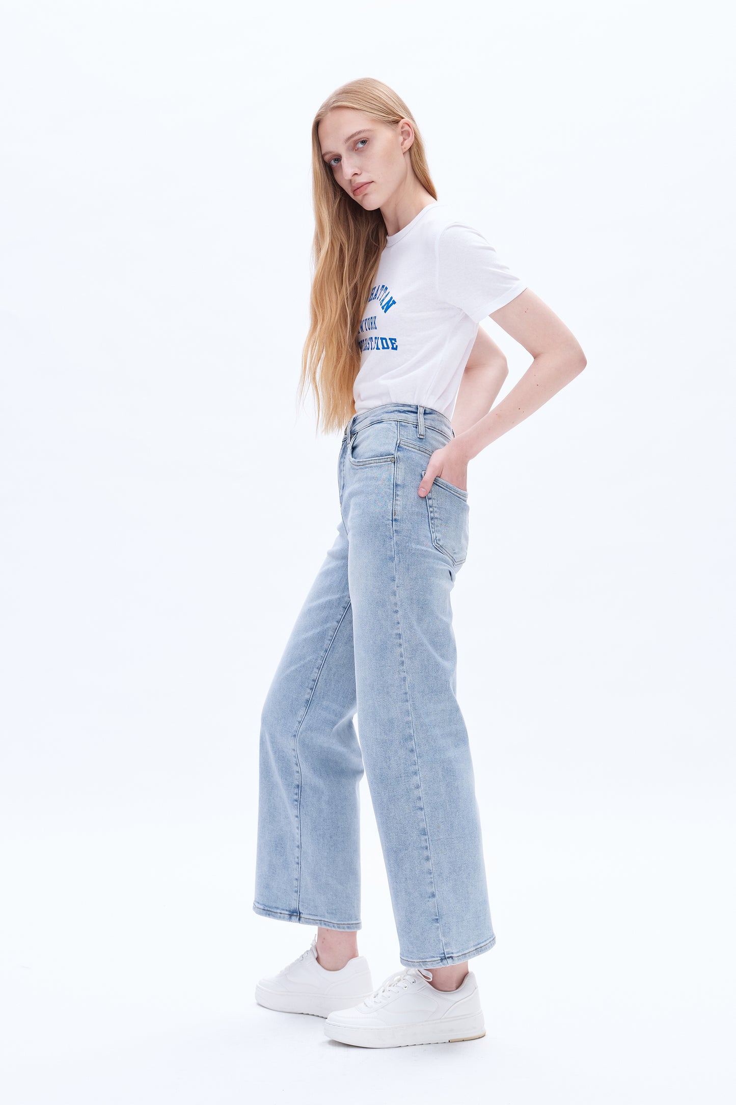 HIGH RISE WIDE LEG JEANS BYW8134 (BYHE043) BLUESKY