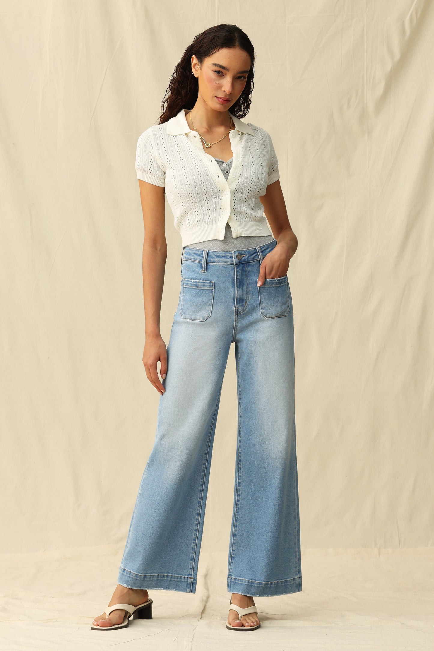 HIGH RISE WIDE LEG JEANS