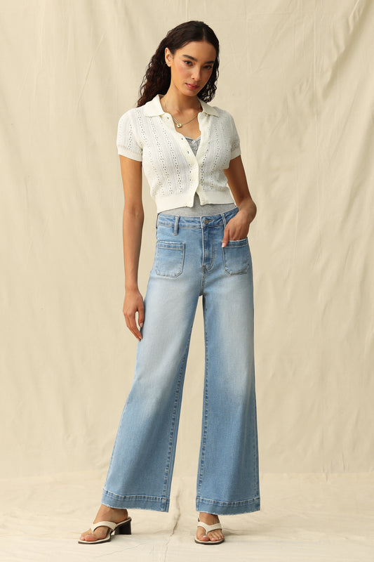 HIGH RISE WIDE LEG JEANS