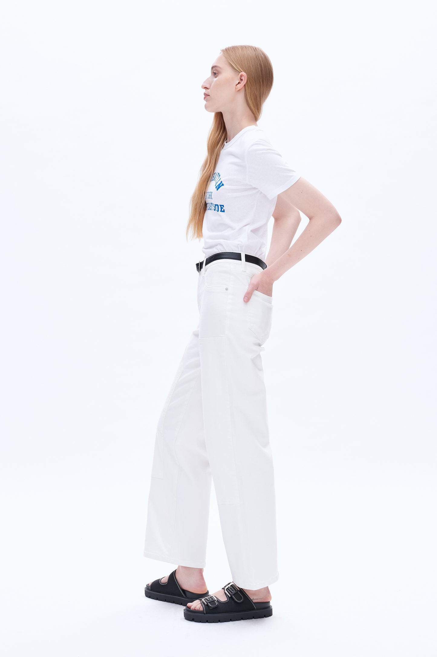 EMMA MID-RISE WIDE LEG PANTS BYW8165 (BYMJ069) WHITE