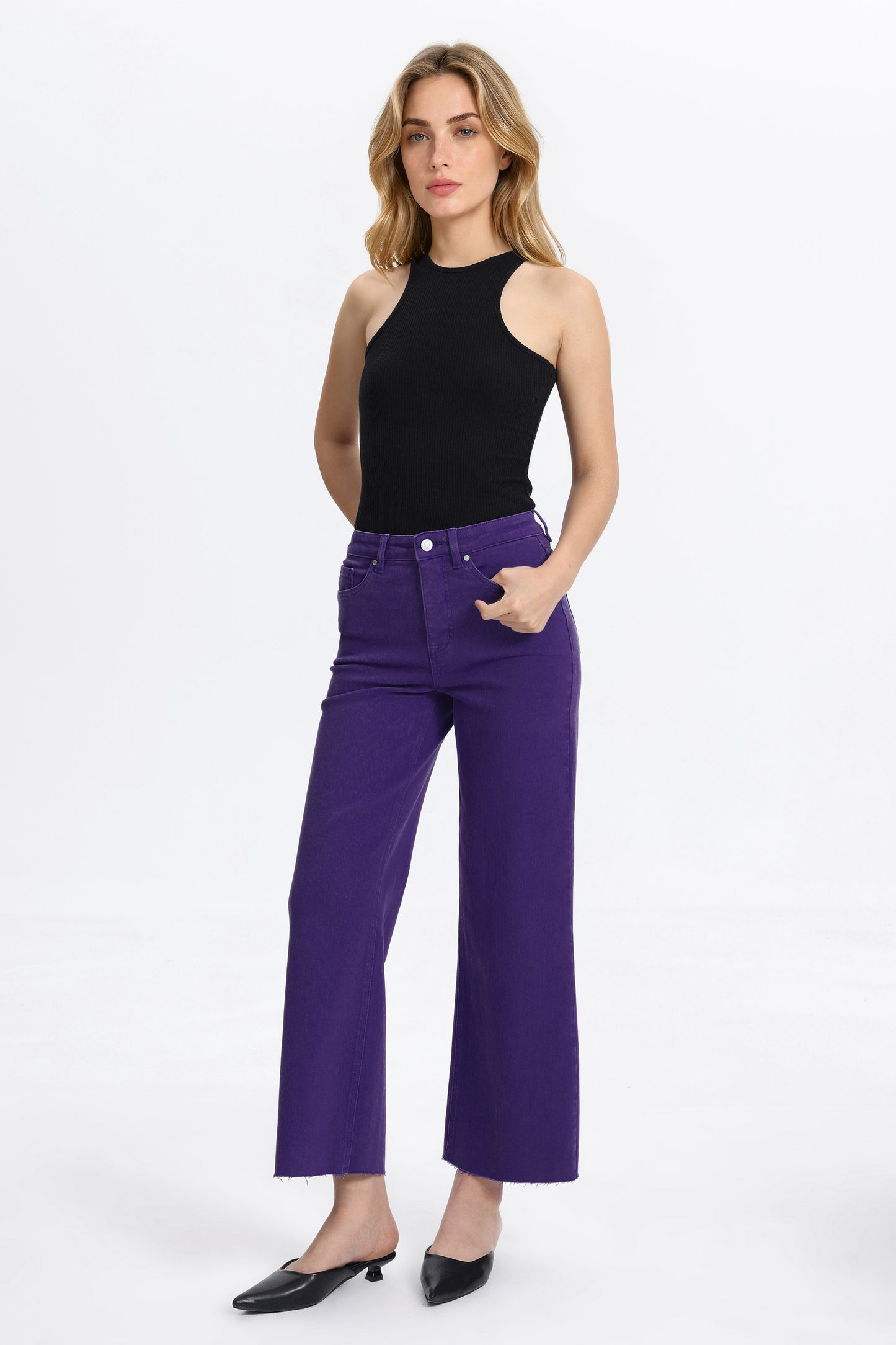 HIGH RISE WIDE LEG BYW8015 PURPLE