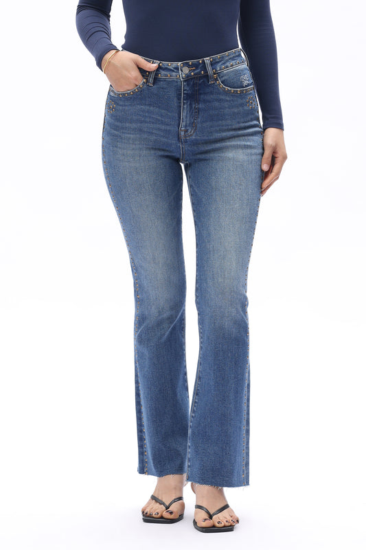 HIGH RISE BOOTCUT BYF1205 (BYMJ295) MEDIUM BLUE