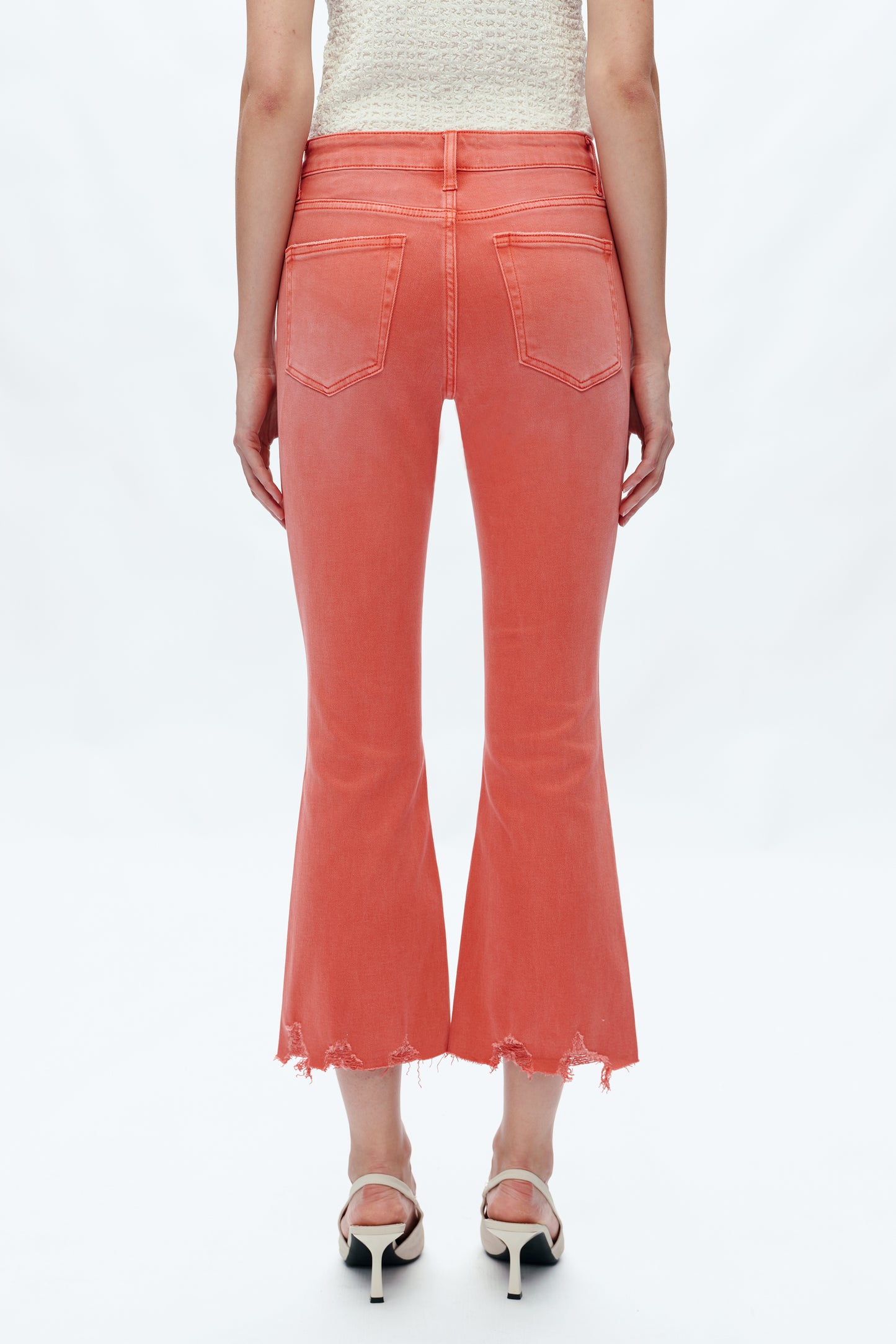 ALICE MID RISE CROP FLARE JEANS BYF1102 TANGERINE TANGO