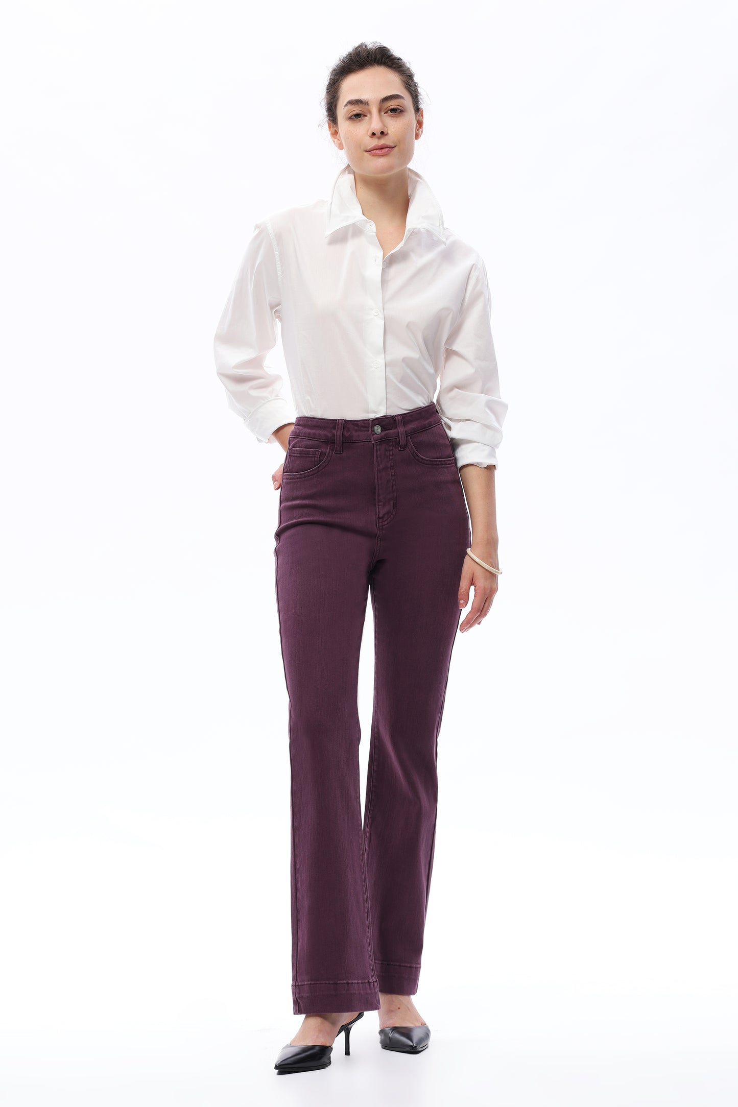 SUPER HIGH RISE BOOTCUT BYF1173 PLUM