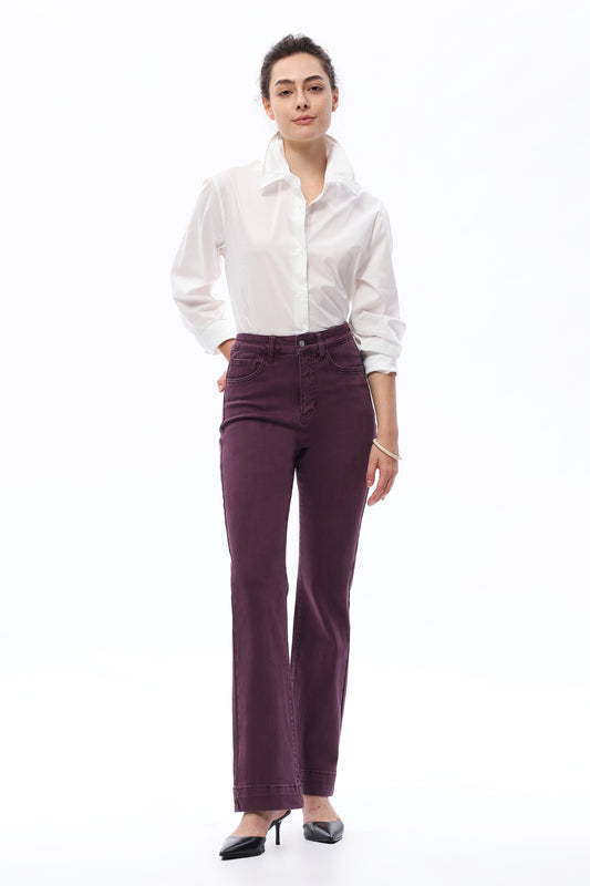 SUPER HIGH RISE BOOTCUT BYF1173 PLUM