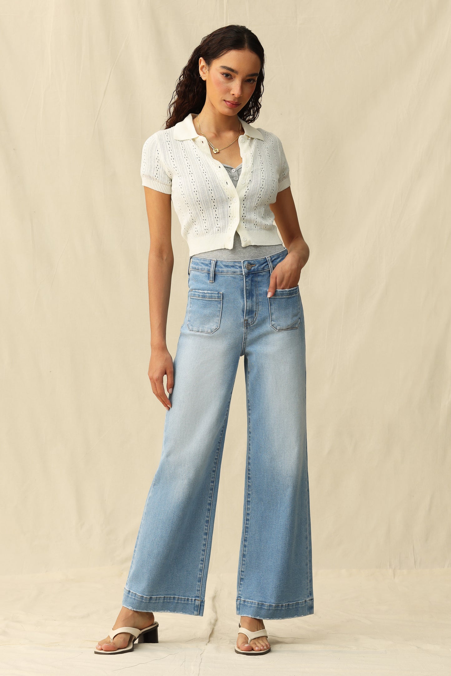 HIGH RISE WIDE LEG JEANS