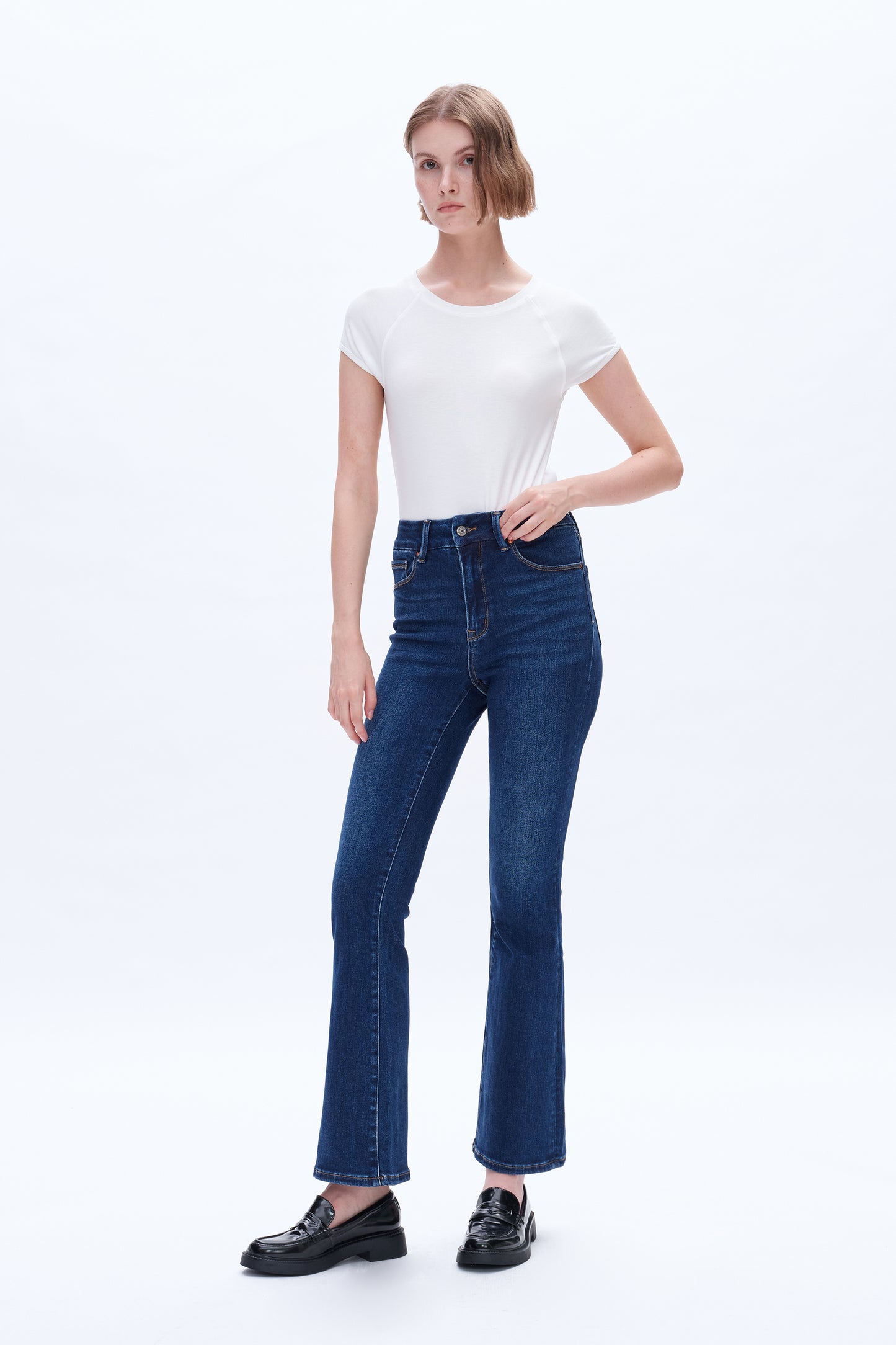 HIGH RISE BOOTCUT JEANS BYF1122 (BYHE008) DEEP SEA