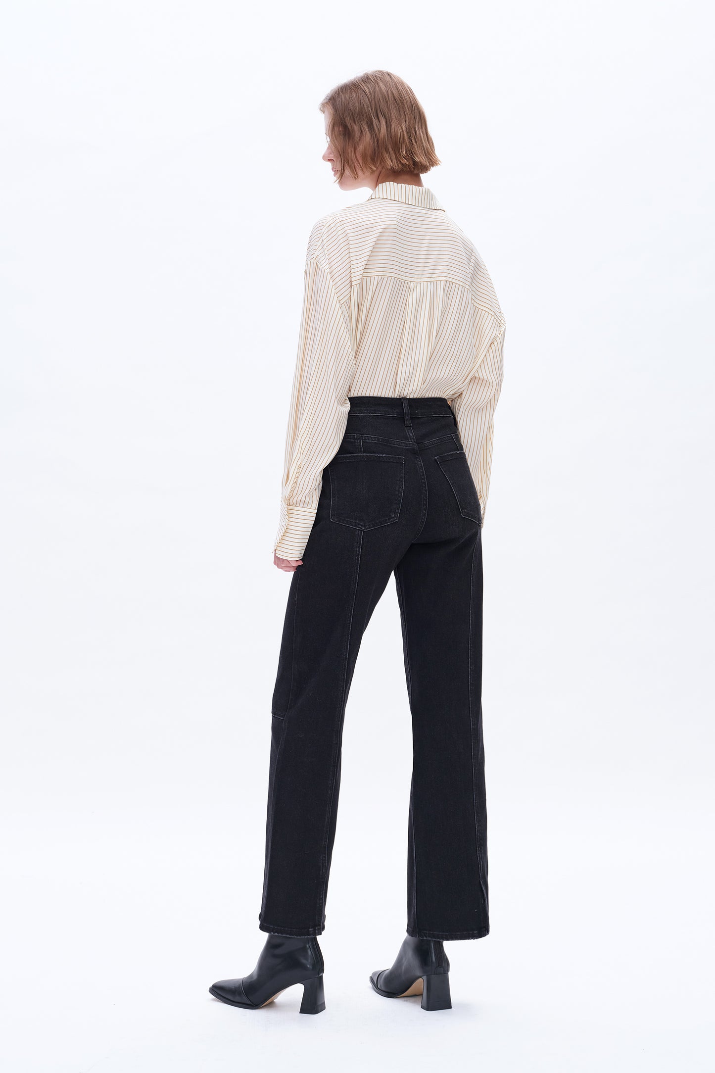 HIGH RISE WIDE LEG JEANS BYW8084 BLACK