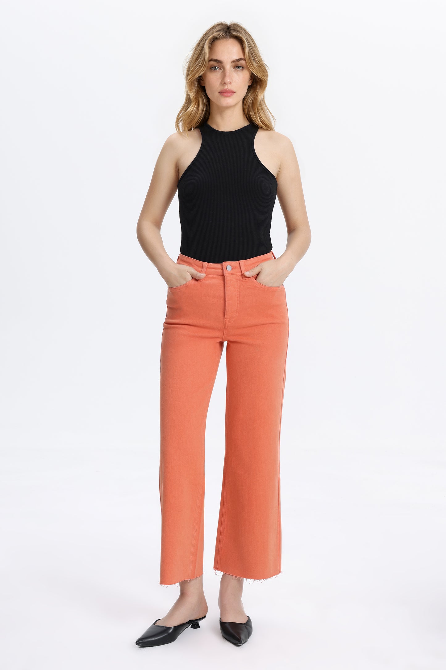HIGH RISE WIDE LEG BYW8015 BURNT ORANGE