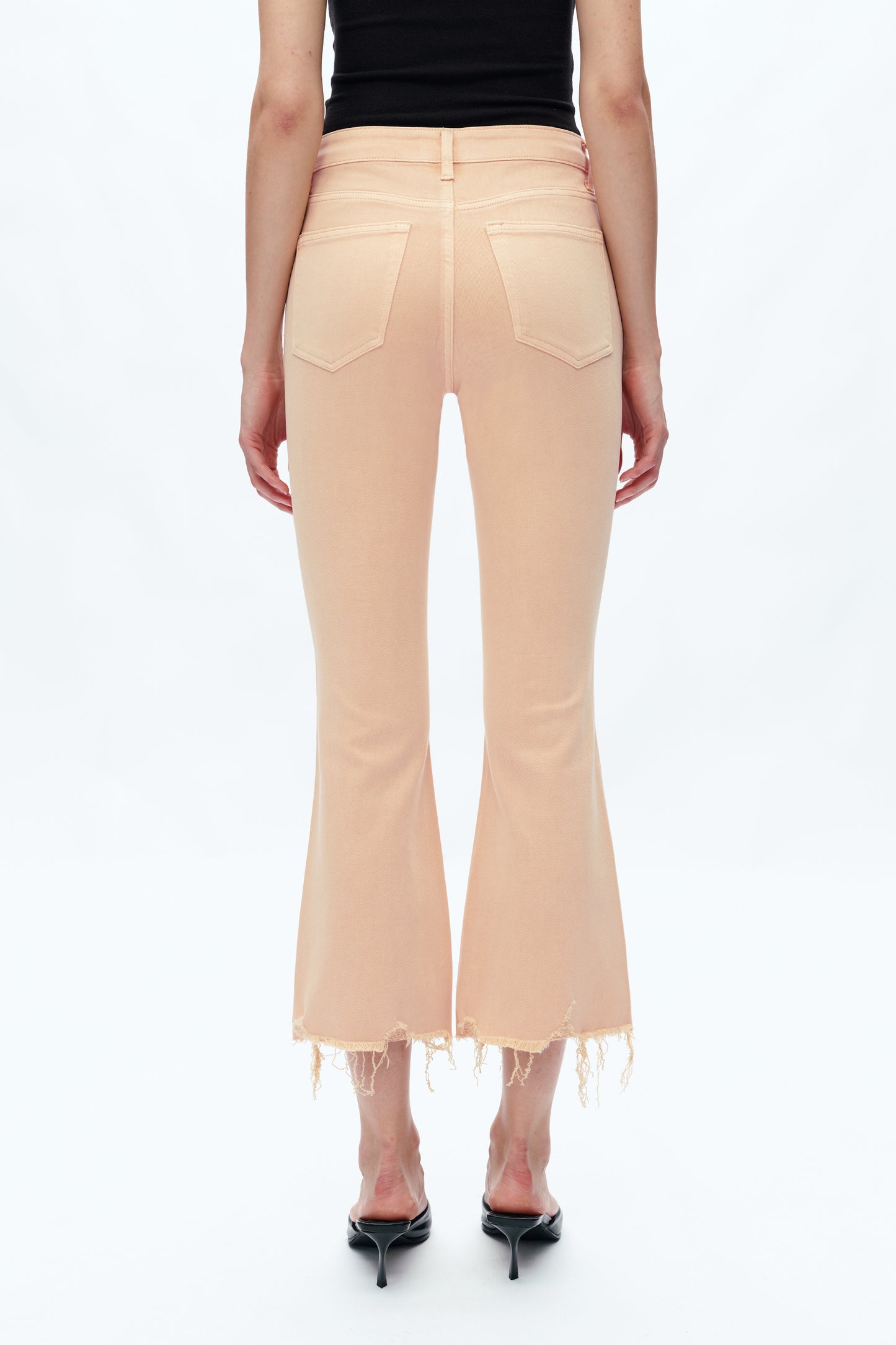 ALICE MID RISE CROP FLARE JEANS BYF1102 BLEACHED APRICOT