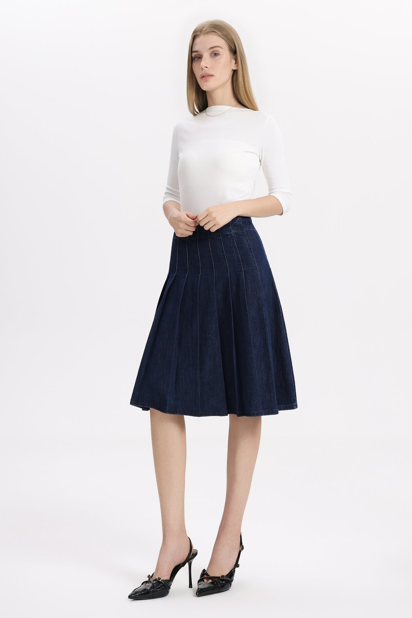 CAIUS HIGH RISE PLEATED SKIRT