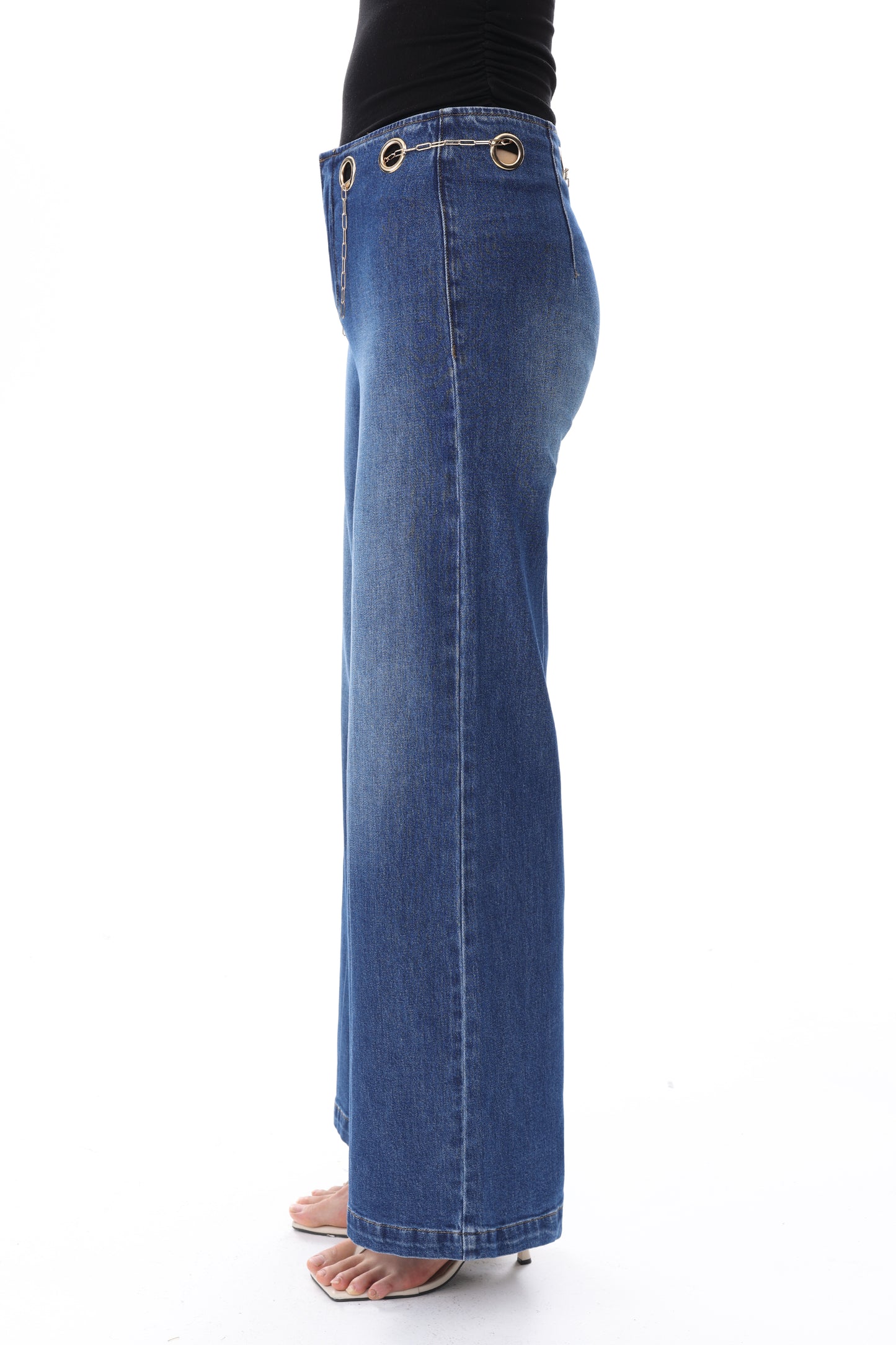 NEW YORK LOW RISE 90'S FLARED WIDE LEG FULL JEANS BYW8423