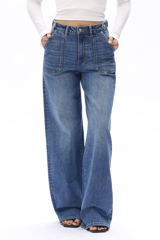 BRIAR HIGH RISE WIDE LEG BYW8275 (BYJJ019) MEDIUM BLUE