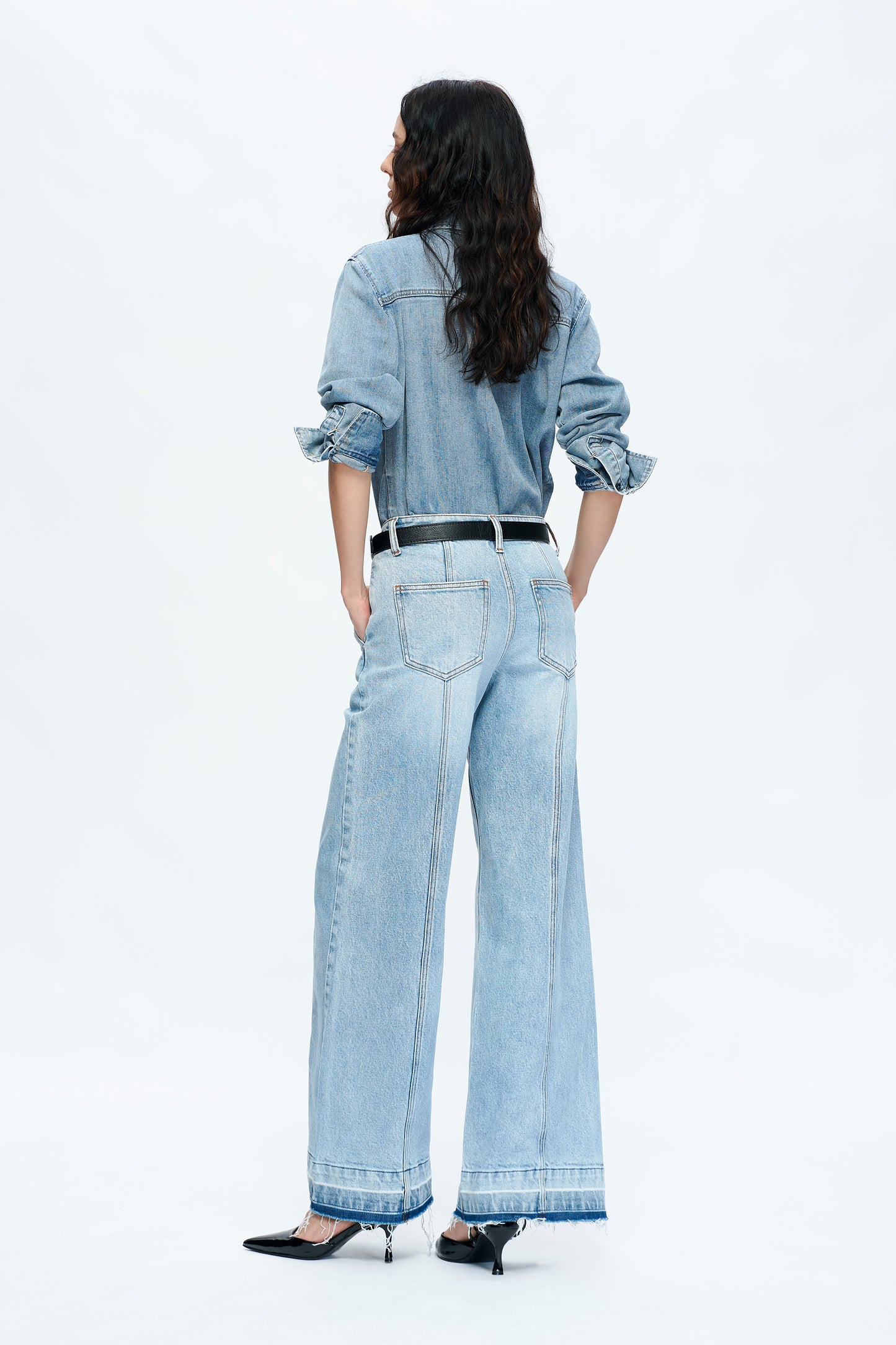 JERMY MID RISE WIDE LEG JEANS BYW8167 (BYMJ118) ICEBERG BLUE