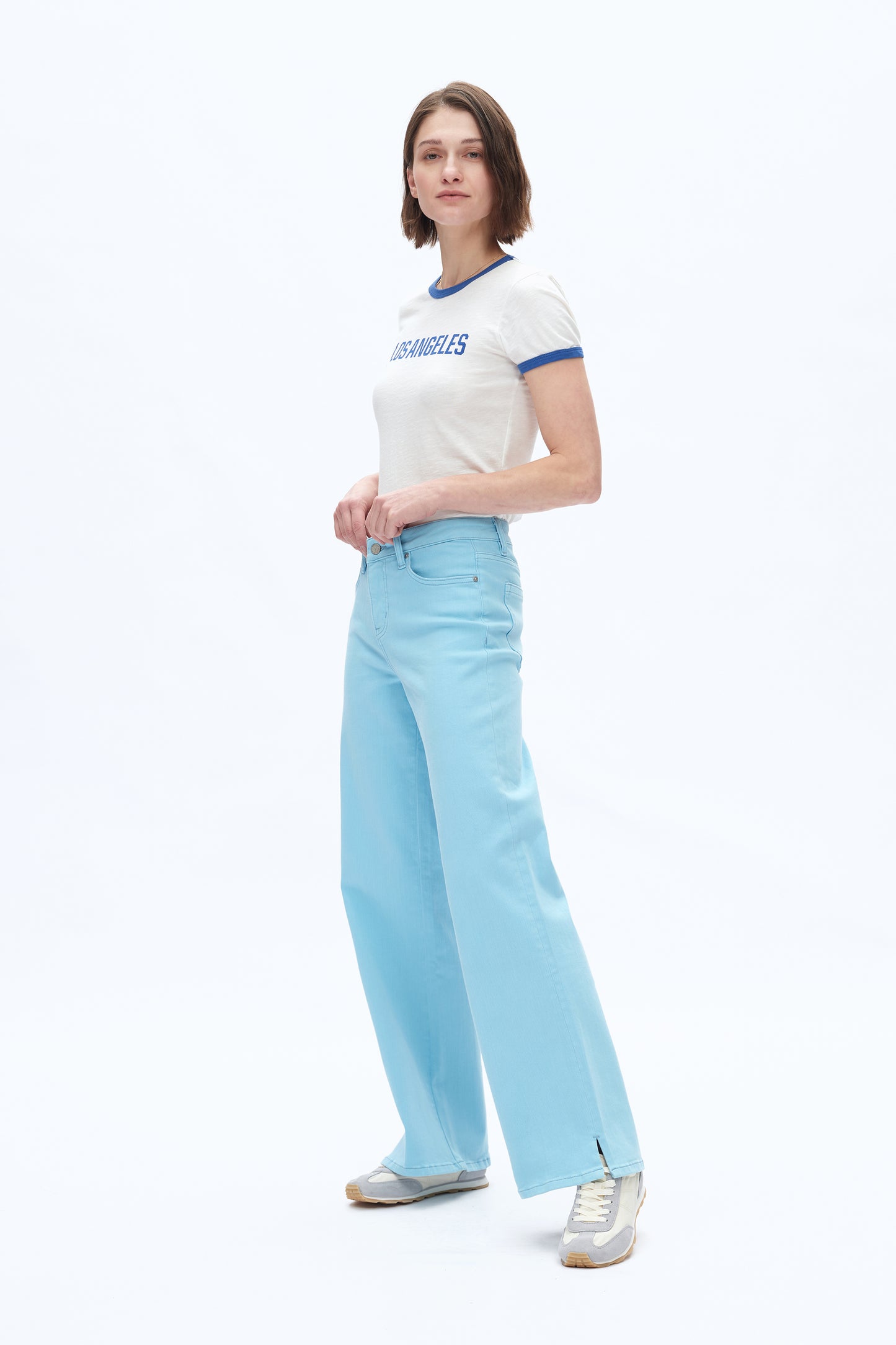 MID RISE WIDE LEG PANTS BYW8172 (BYMJ177) SKY BLUE