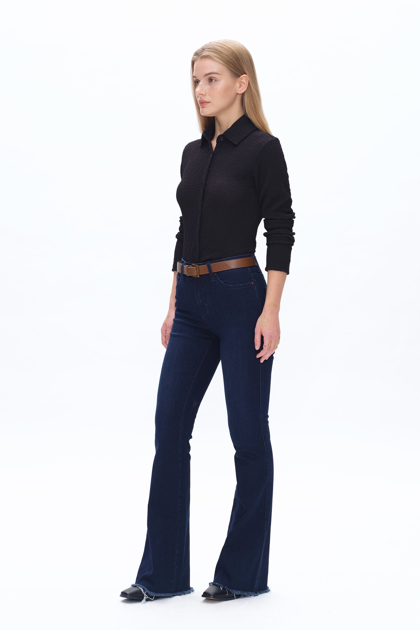 MID RISE FLARE JEANS BYF1105R DEEP WATER