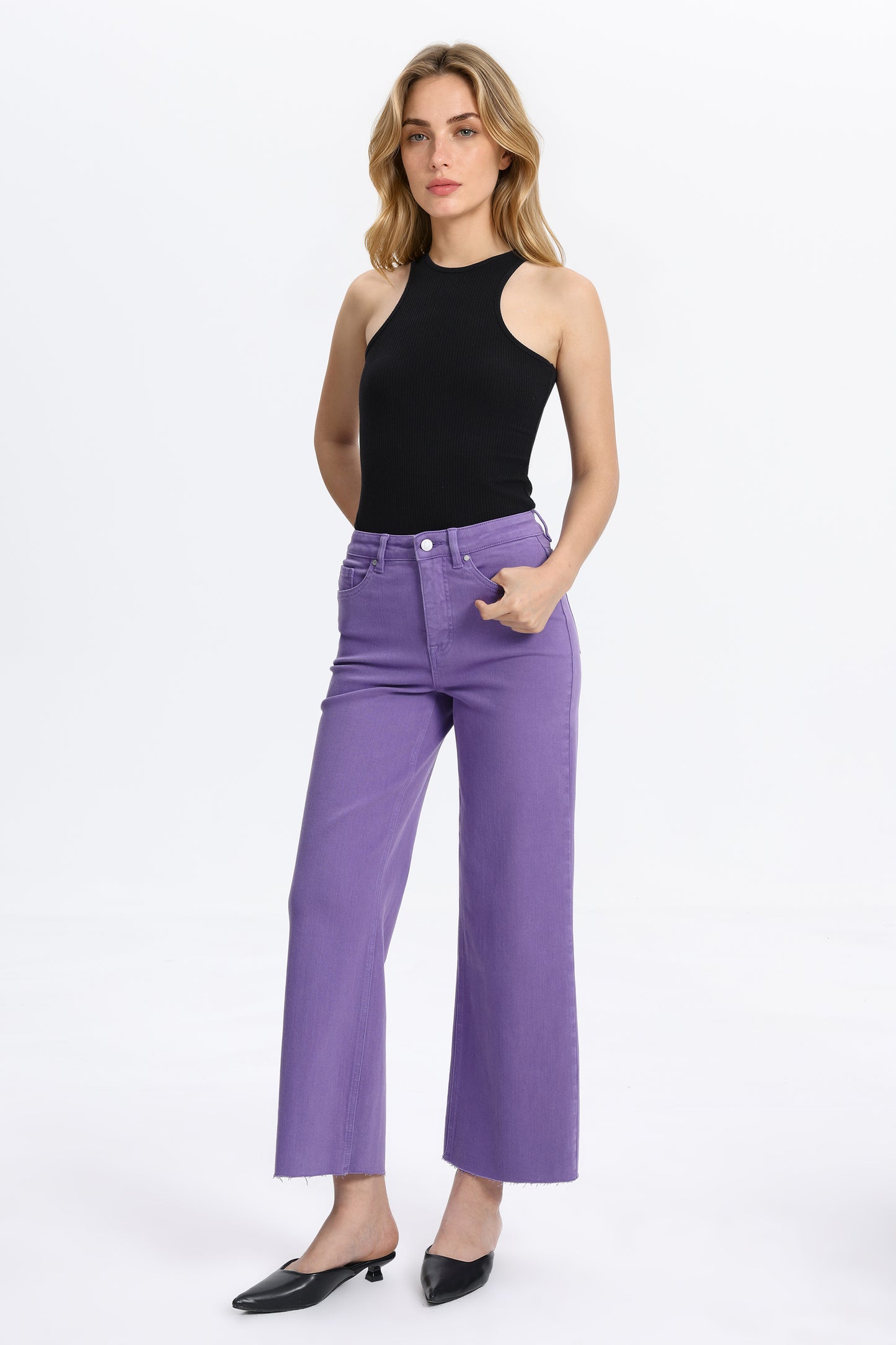 HIGH RISE WIDE LEG BYW8015 PURPLE