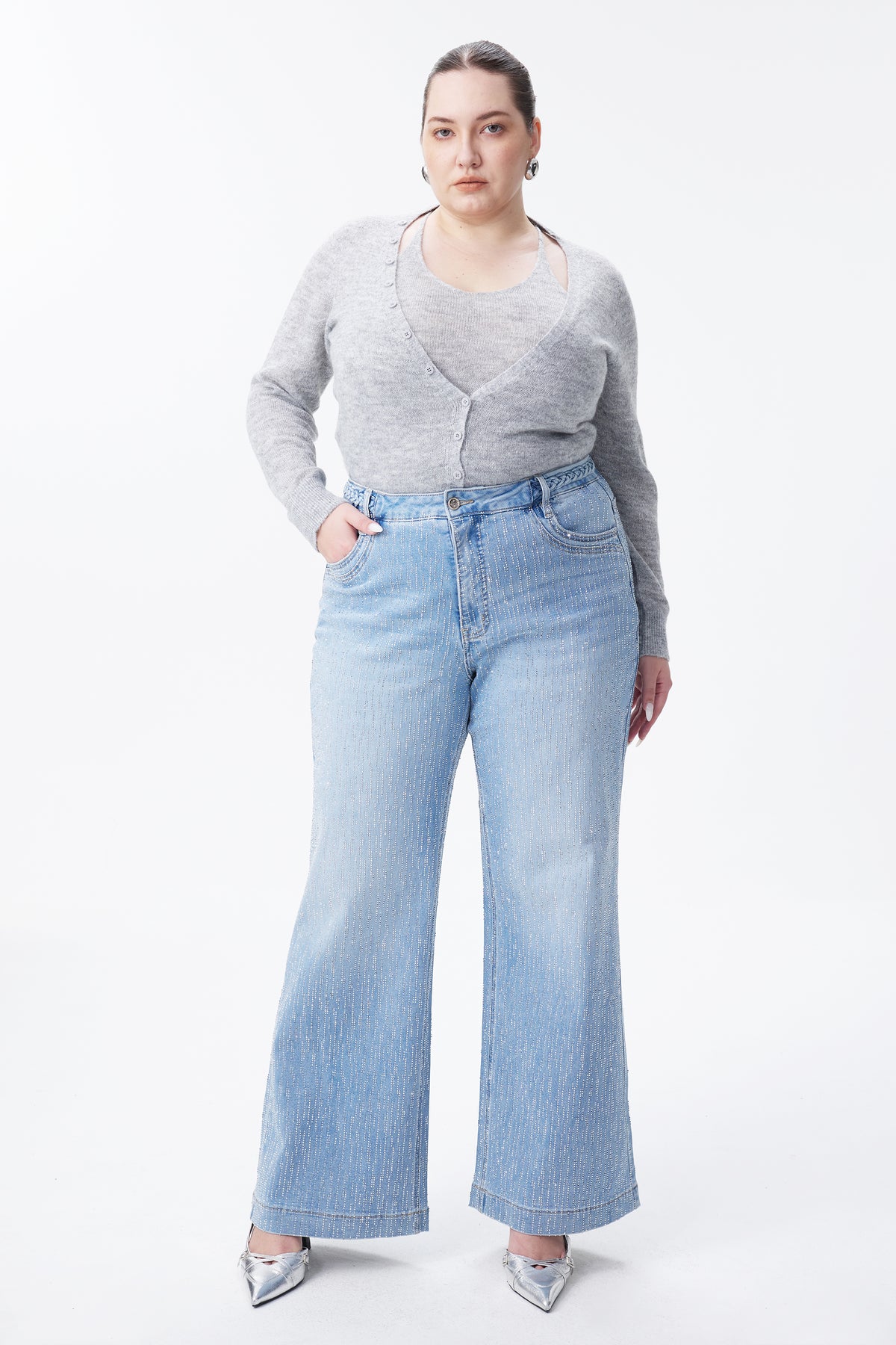 PLUS MID RISE WIDE LEG BYW8309-P