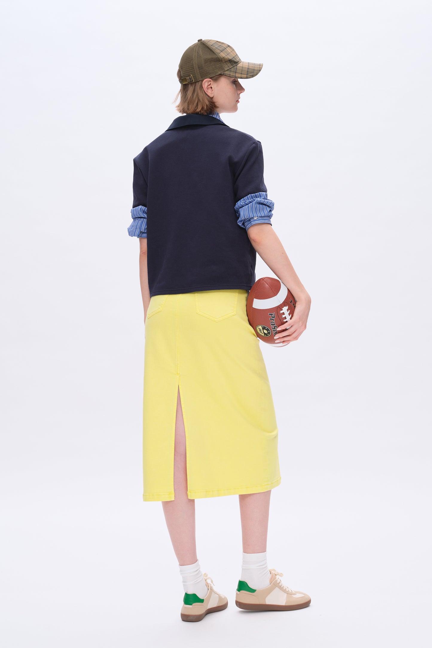 MID WAIST MIDI SKIRT BYK7052 (BYMJ167) LEMON