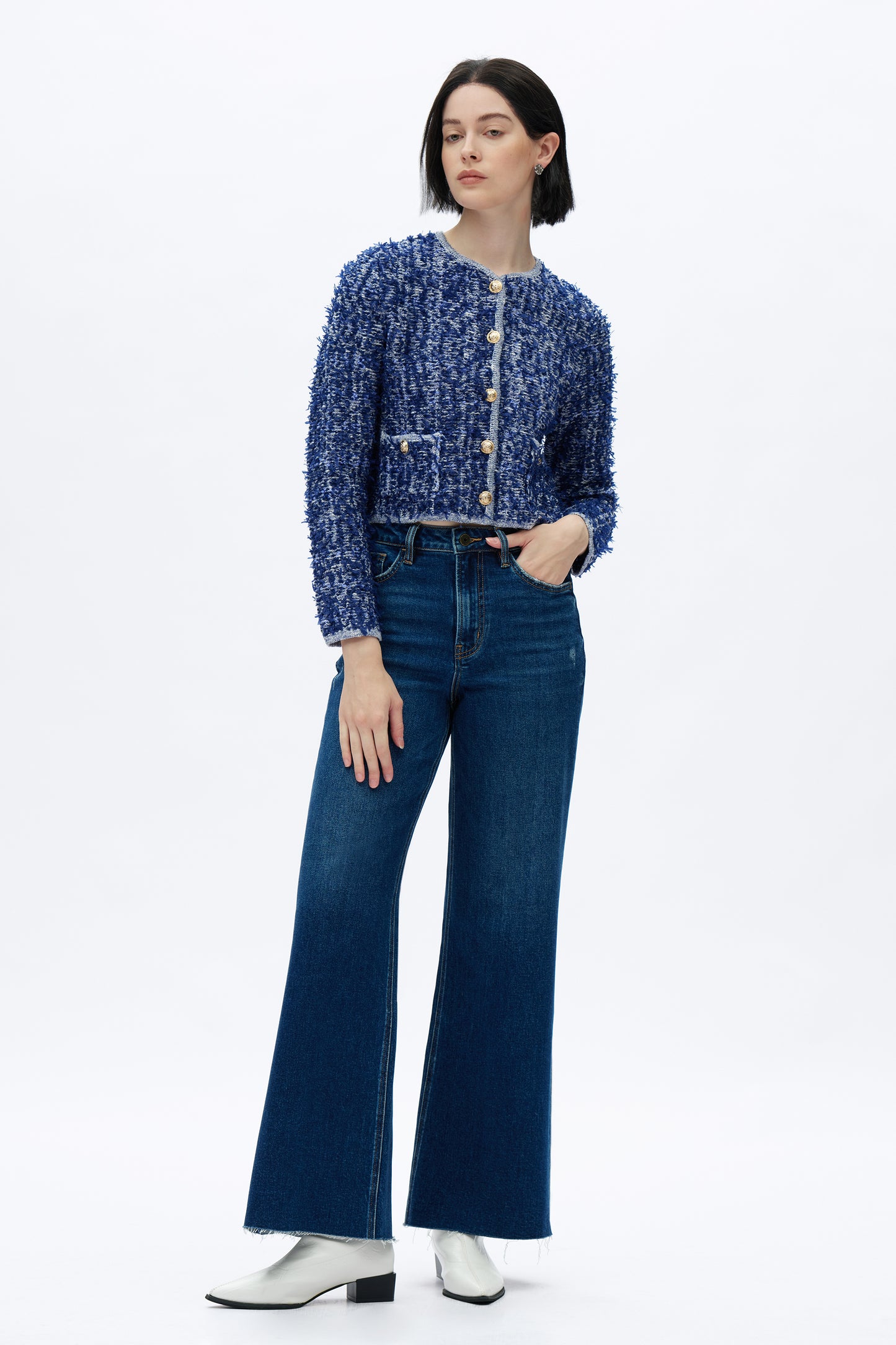 SUPER HIGH RISE WIDE LEG BYW8101 (BYW8101) MEDIUM BLUE